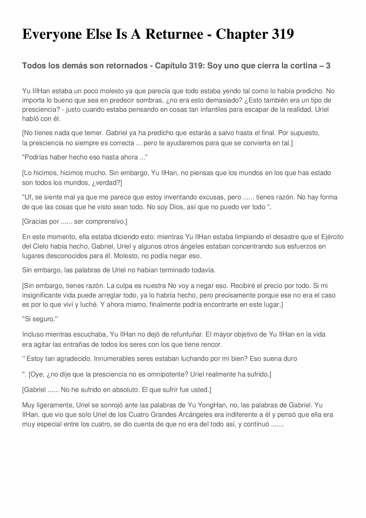 Everyone Else Is A Returnee (Novela) - Capítulo 319 - Página 1 - LectorTMOo