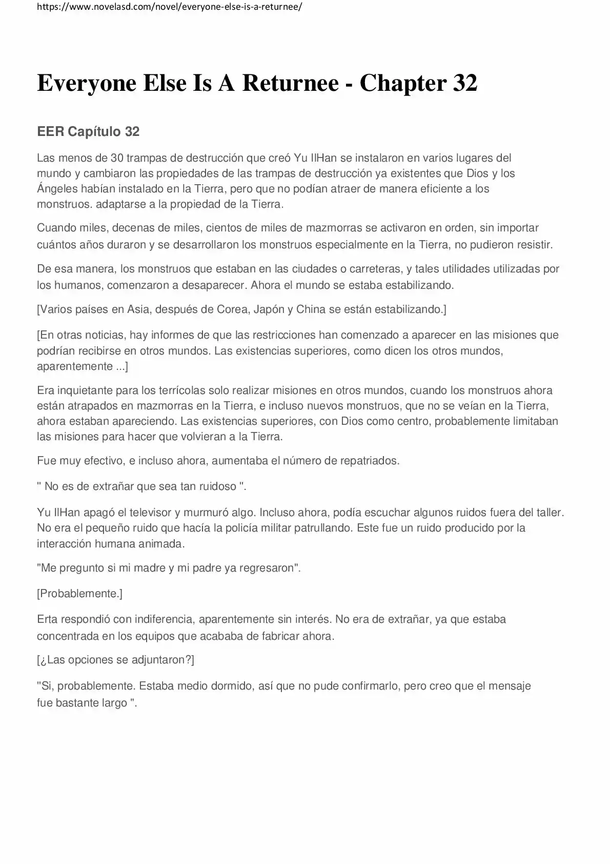 Everyone Else Is A Returnee (Novela) - Capítulo 32 - Página 1 - LectorTMOo