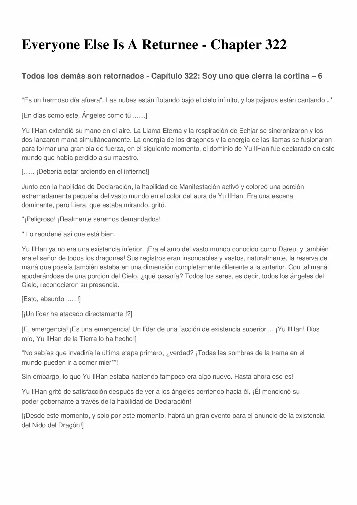 Everyone Else Is A Returnee (Novela) - Capítulo 322 - Página 1 - LectorTMOo