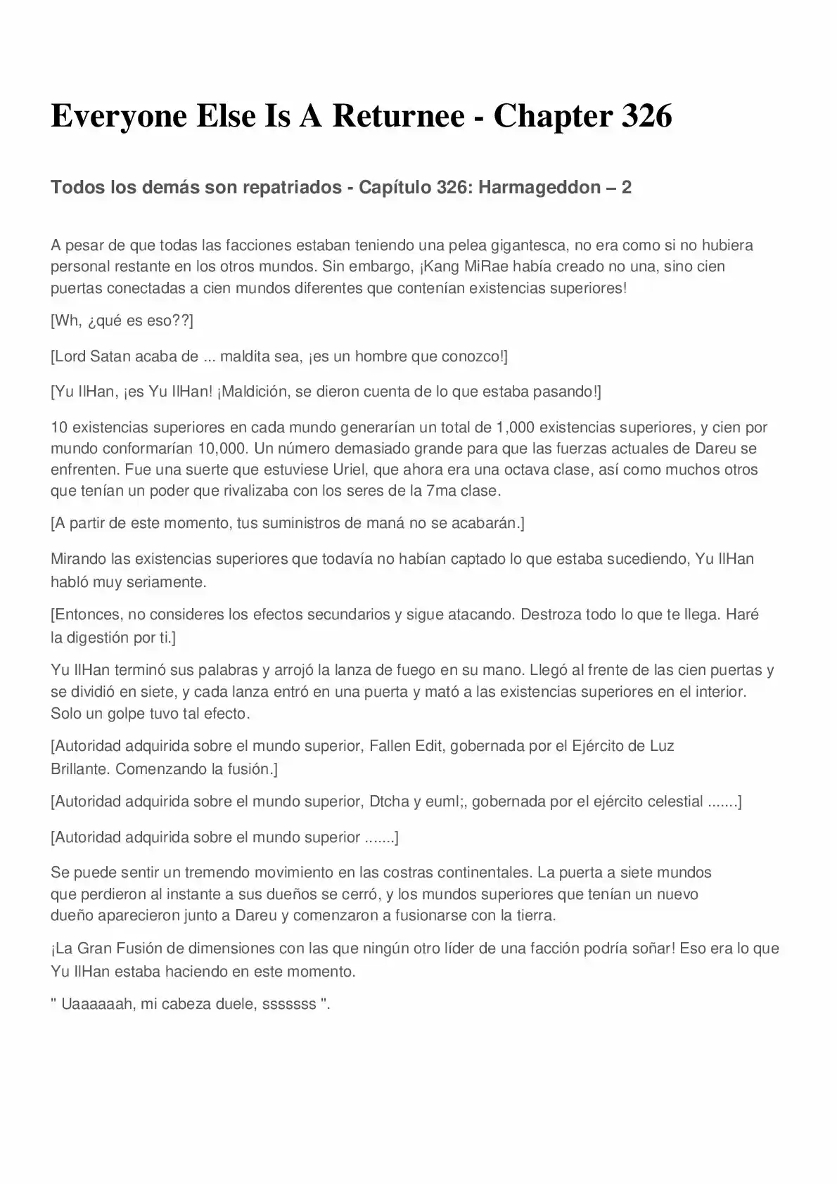 Everyone Else Is A Returnee (Novela) - Capítulo 326 - Página 1 - LectorTMOo