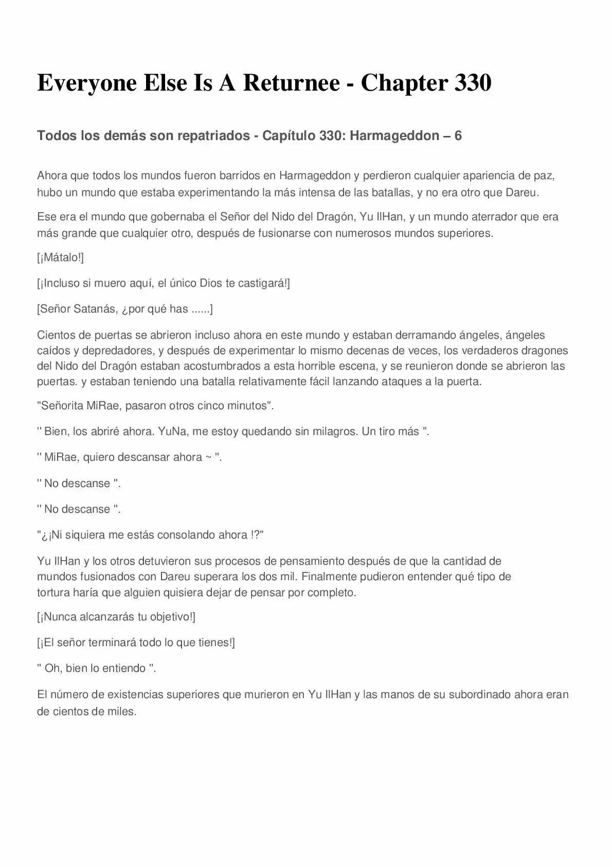 Everyone Else Is A Returnee (Novela) - Capítulo 330 - Página 1 - LectorTMOo