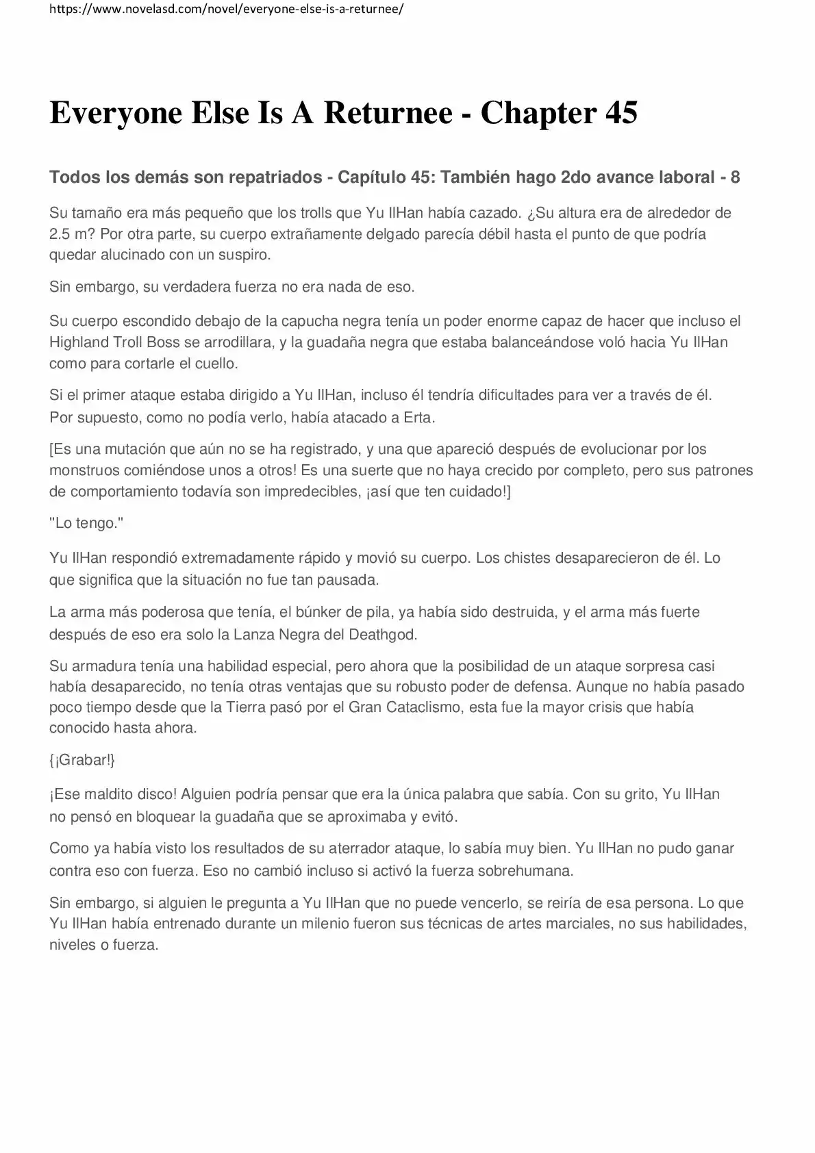 Everyone Else Is A Returnee (Novela) - Capítulo 45 - Página 1 - LectorTMOo