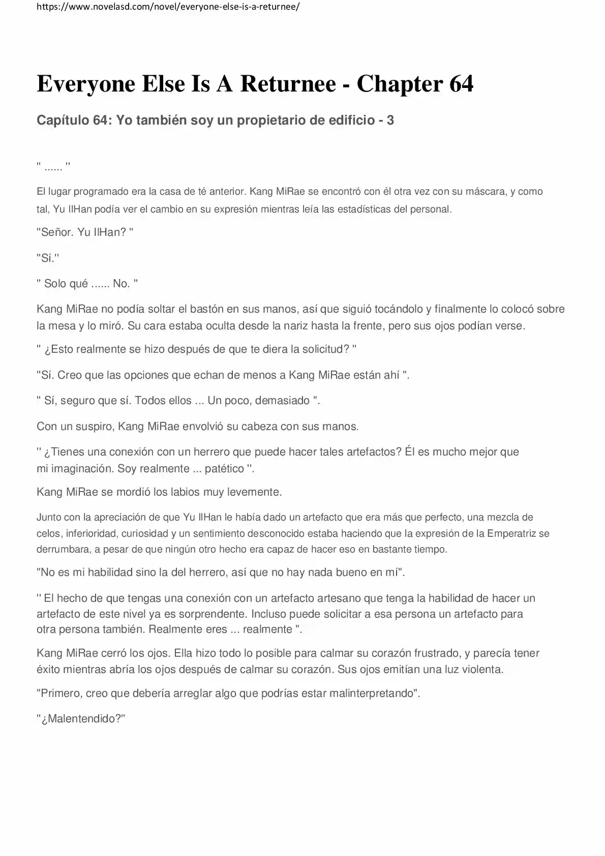 Everyone Else Is A Returnee (Novela) - Capítulo 64 - Página 1 - LectorTMOo