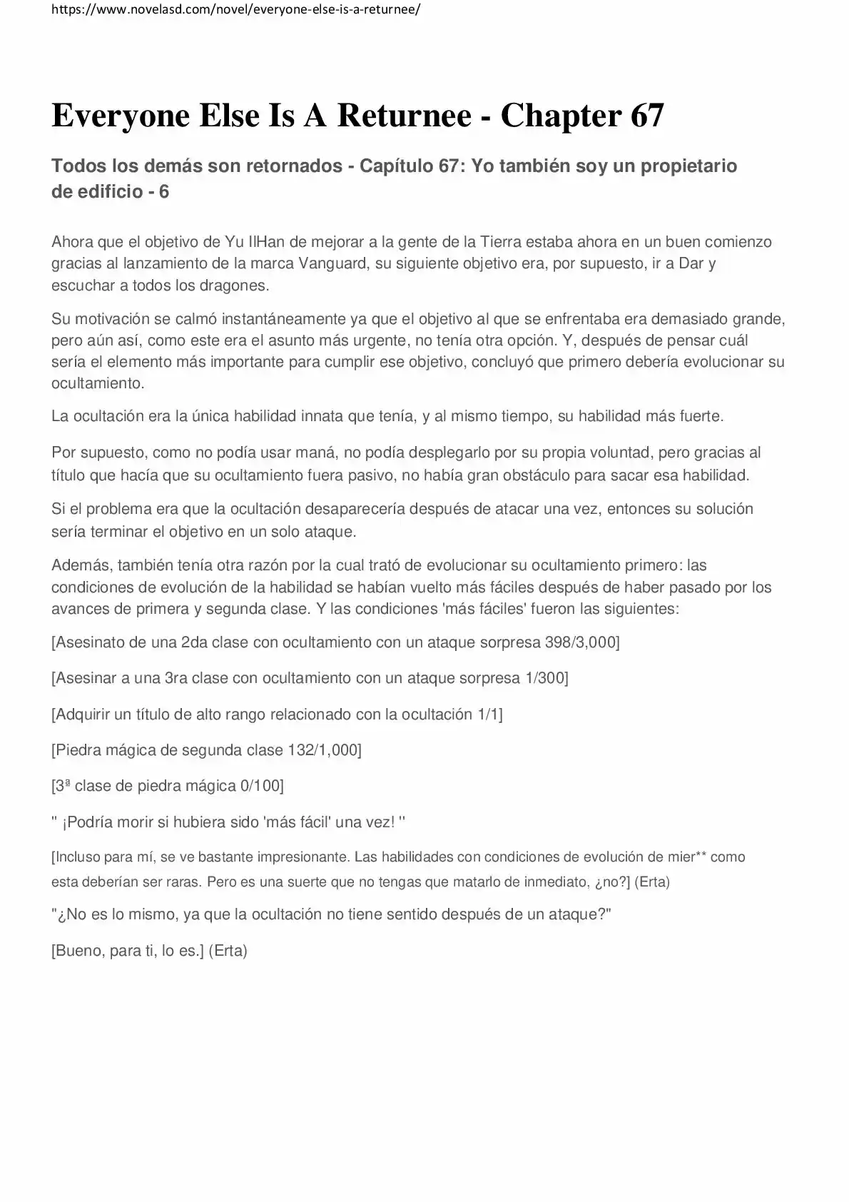 Everyone Else Is A Returnee (Novela) - Capítulo 67 - Página 1 - LectorTMOo