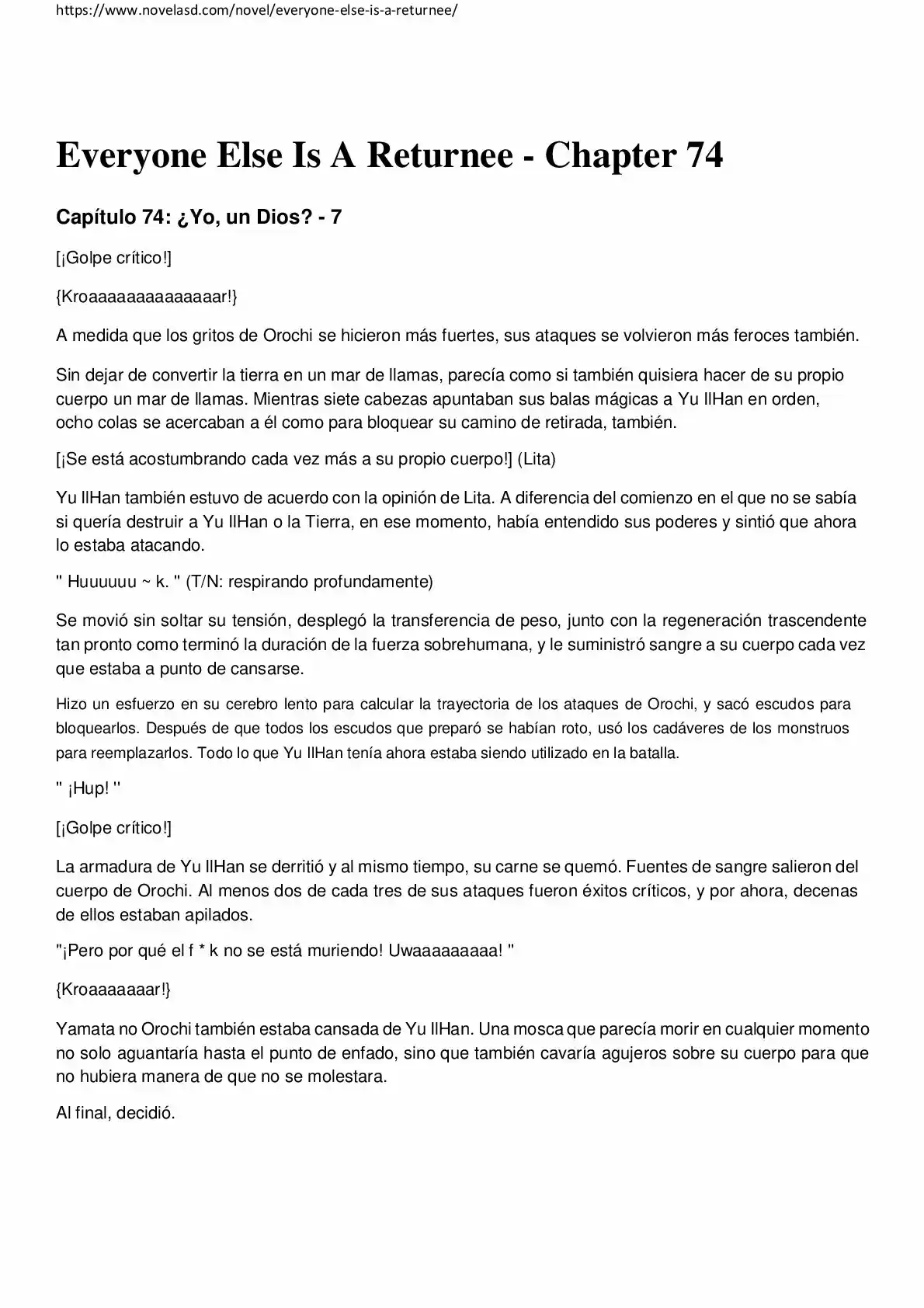 Everyone Else Is A Returnee (Novela) - Capítulo 74 - Página 1 - LectorTMOo