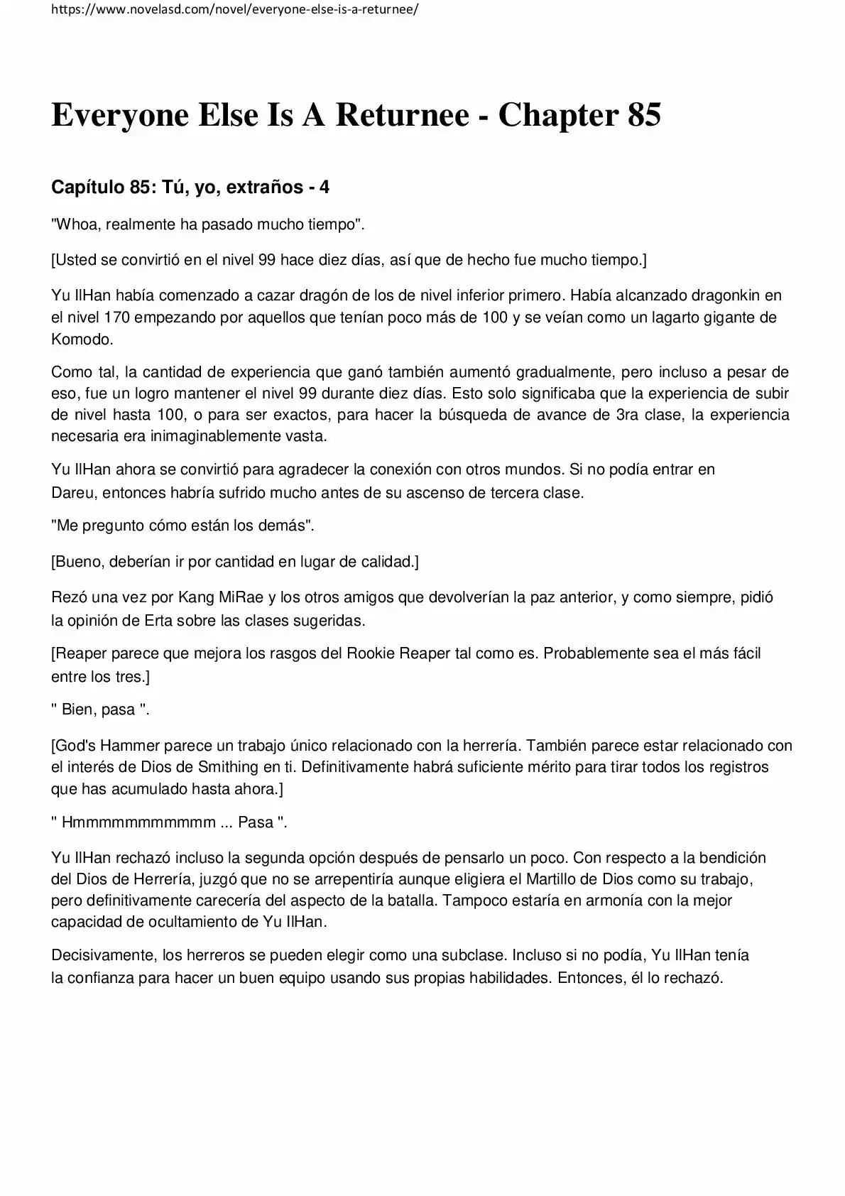 Everyone Else Is A Returnee (Novela) - Capítulo 85 - Página 1 - LectorTMOo