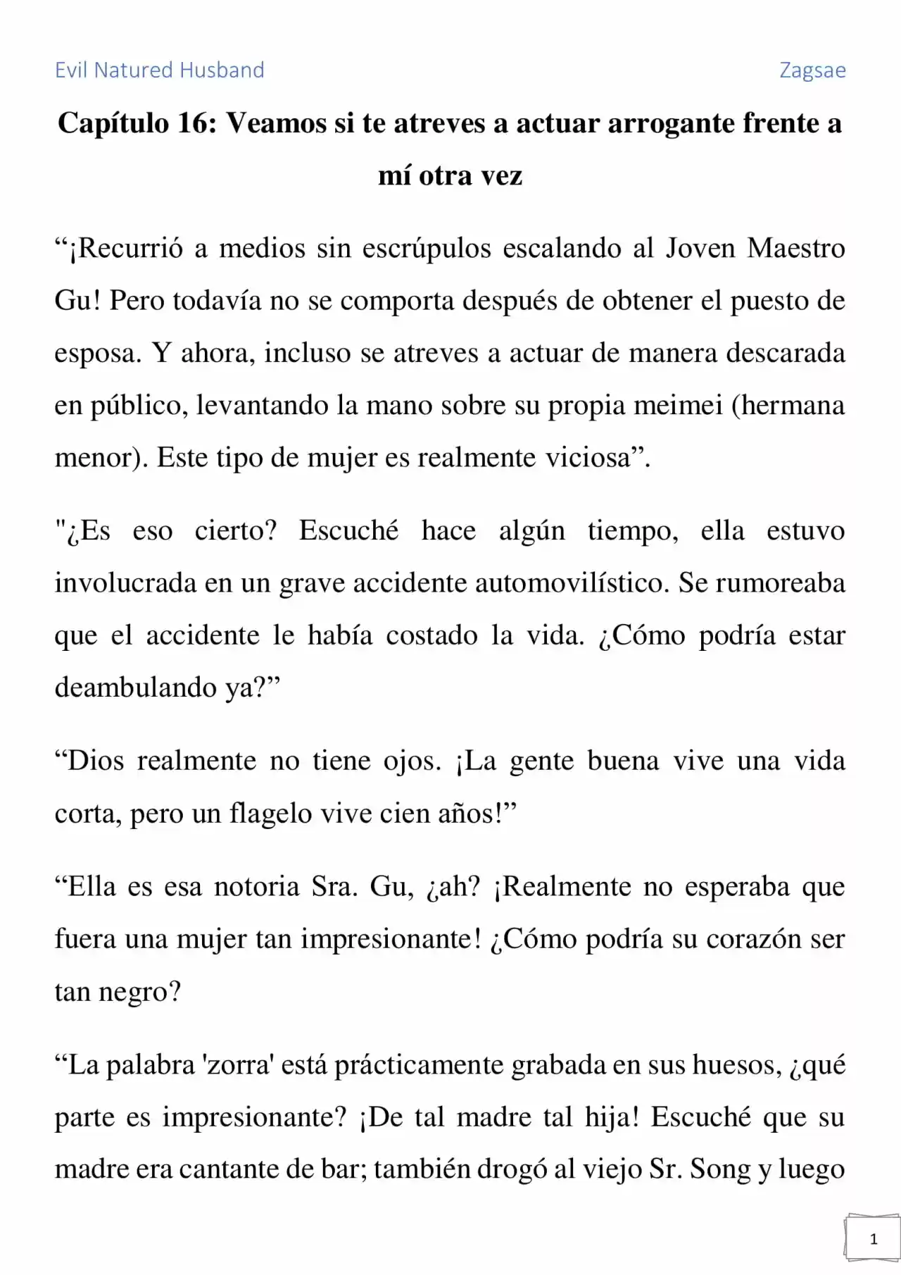 Evil Natured Husband (Novela) - Capítulo 16 - Página 1 - LectorTMOo