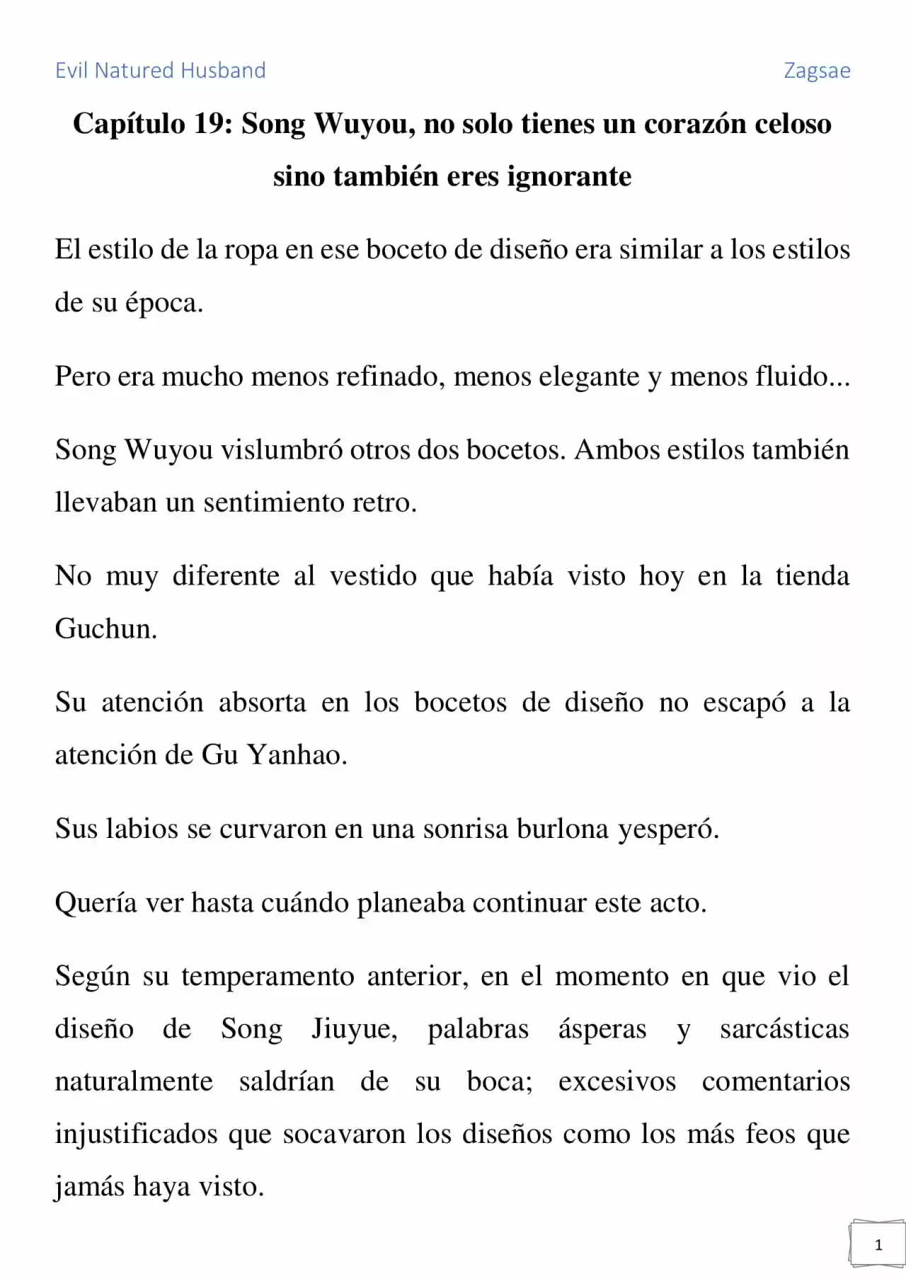 Evil Natured Husband (Novela) - Capítulo 19 - Página 1 - LectorTMOo