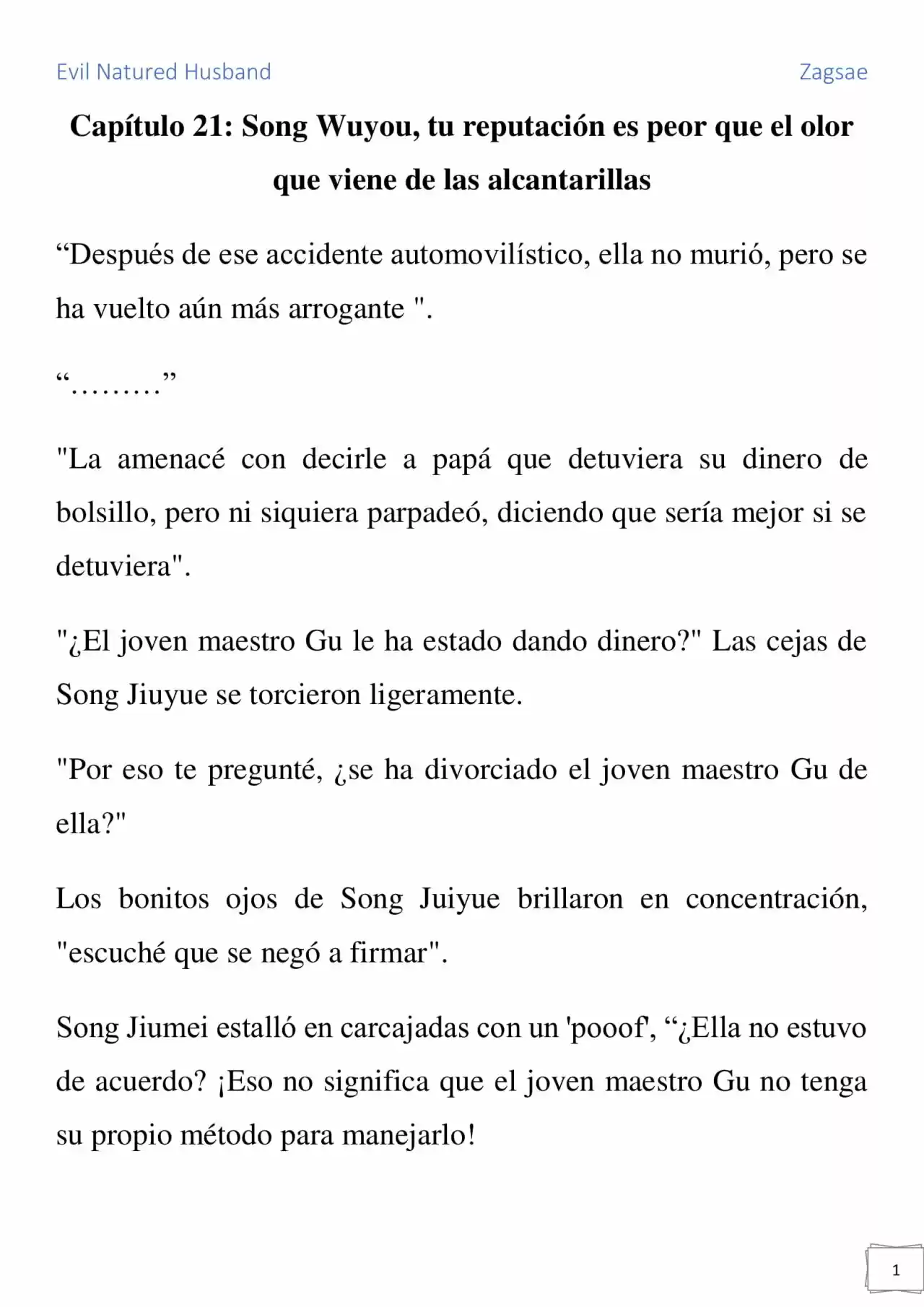 Evil Natured Husband (Novela) - Capítulo 21 - Página 1 - LectorTMOo