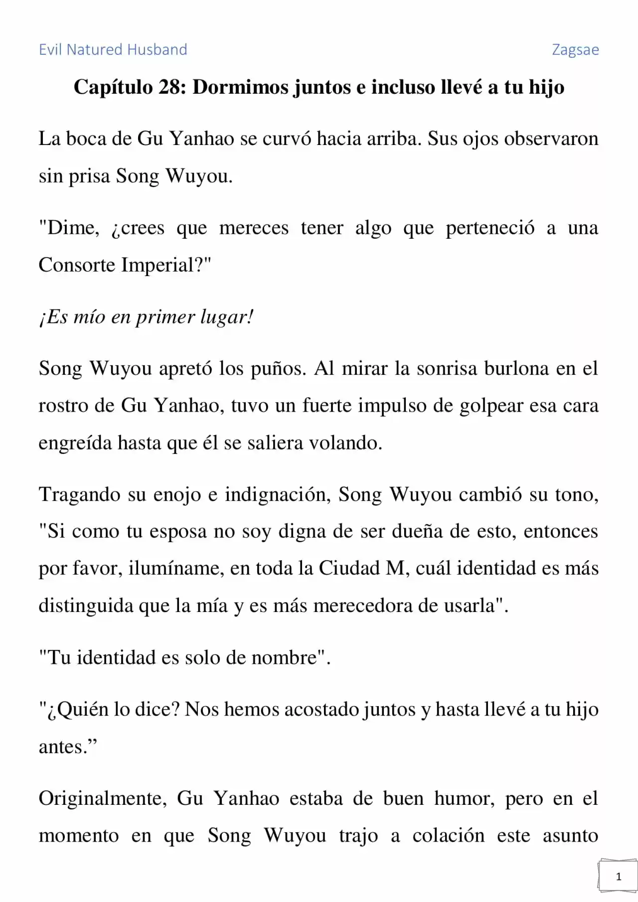 Evil Natured Husband (Novela) - Capítulo 28 - Página 1 - LectorTMOo