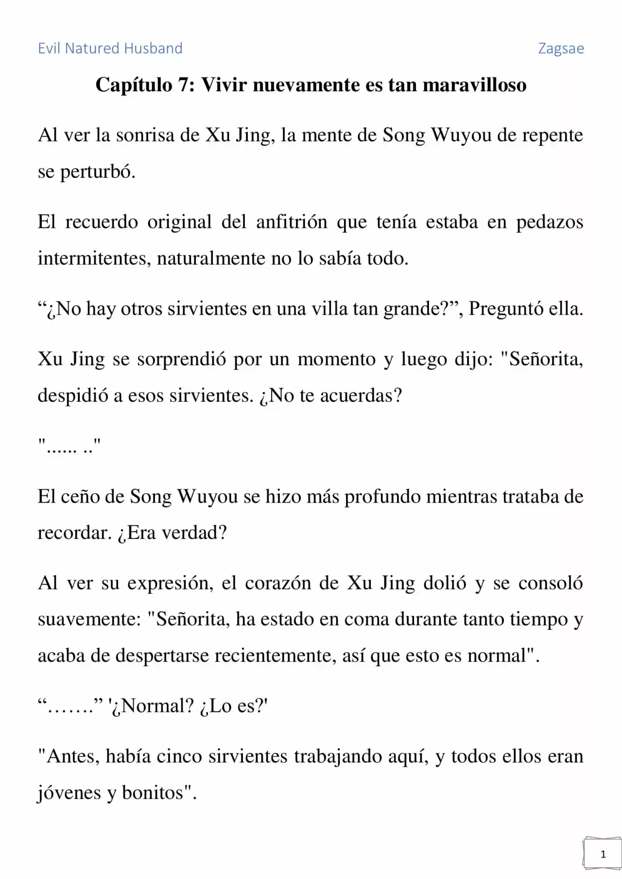 Evil Natured Husband (Novela) - Capítulo 7 - Página 1 - LectorTMOo