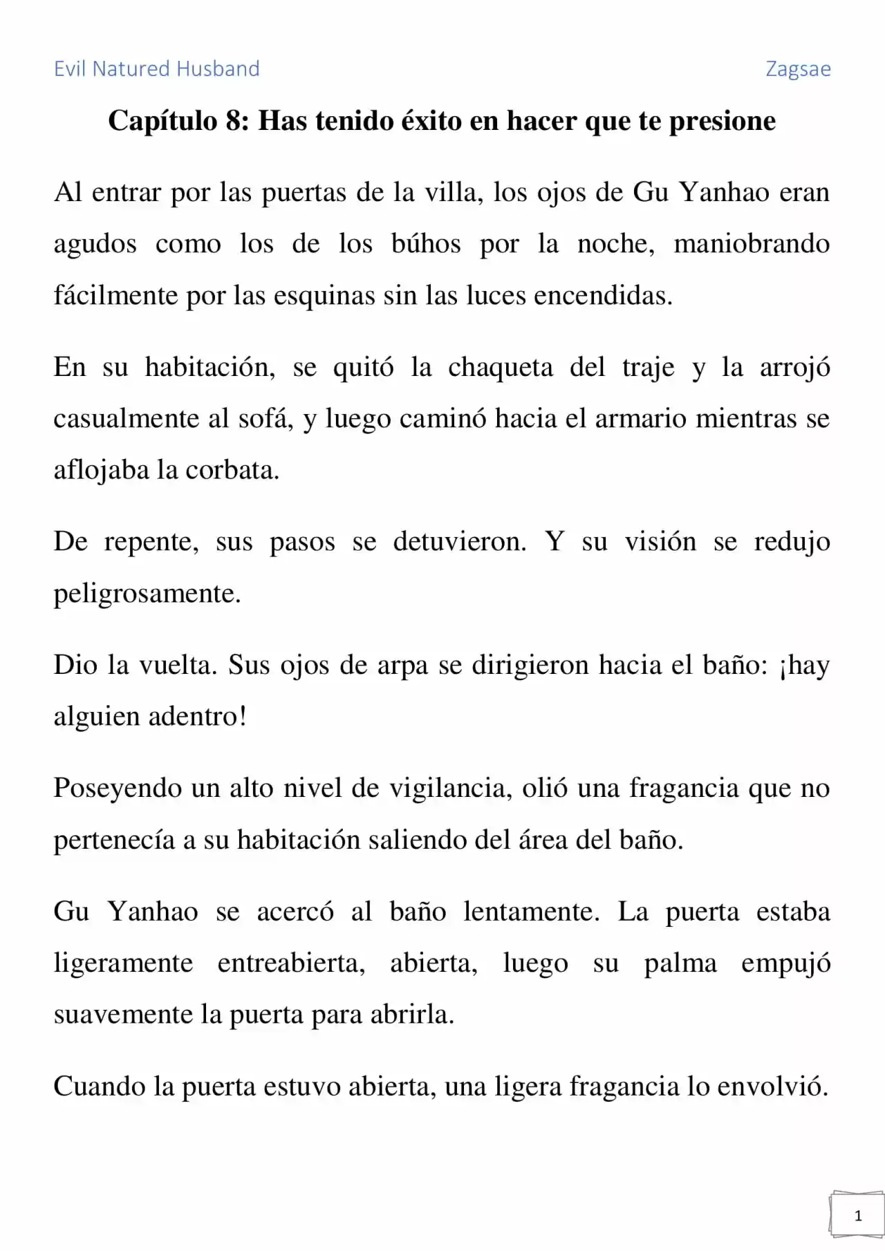 Evil Natured Husband (Novela) - Capítulo 8 - Página 1 - LectorTMOo