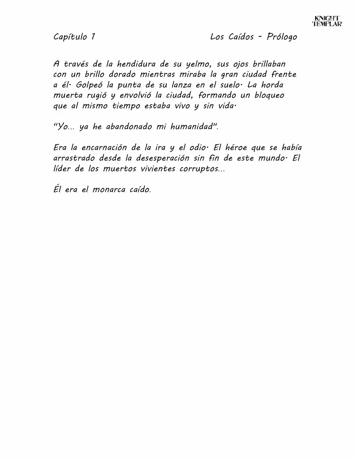 Fallen Monarch (Novela) - Capítulo 1 - Página 4 - LectorTMOo