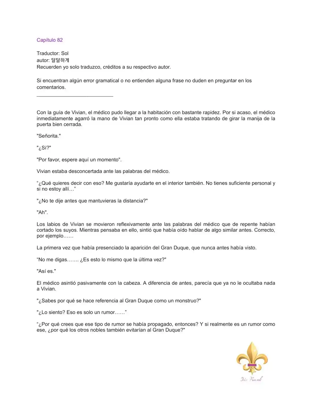 Falsa Esposa Del Duque Monstruoso (Novela) - Capítulo 82 - Página 3 - LectorTMOo