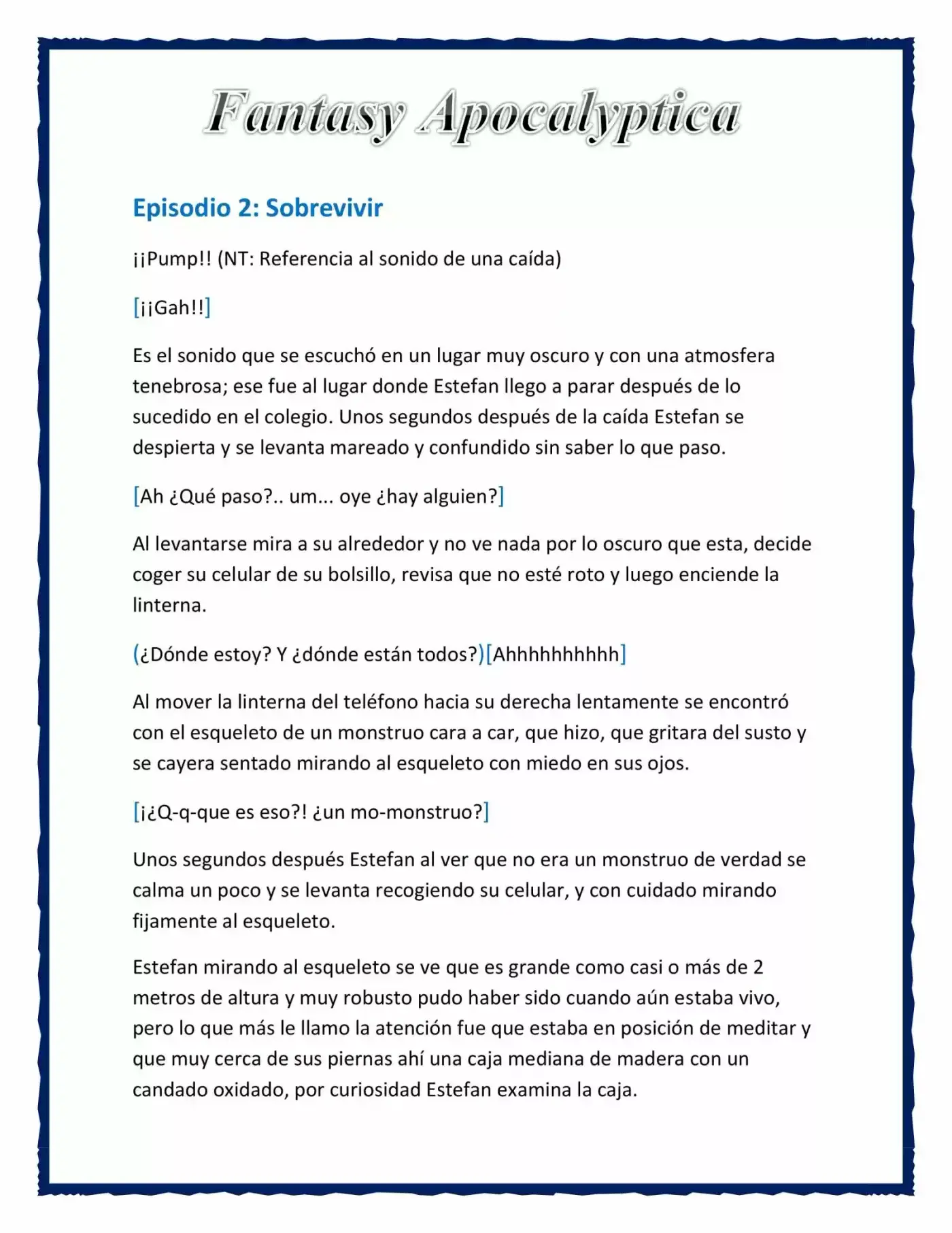 Fantasy Apocalyptica (Novela) - Capítulo 2 - Página 1 - LectorTMOo