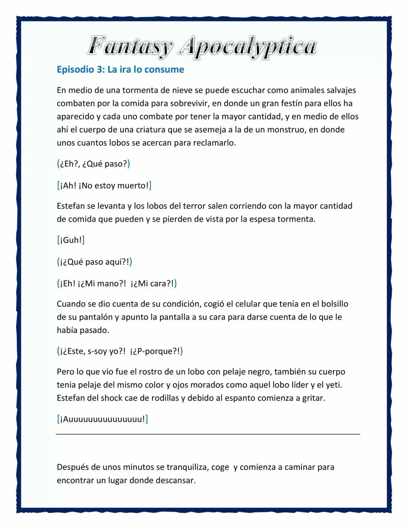 Fantasy Apocalyptica (Novela) - Capítulo 3 - Página 1 - LectorTMOo