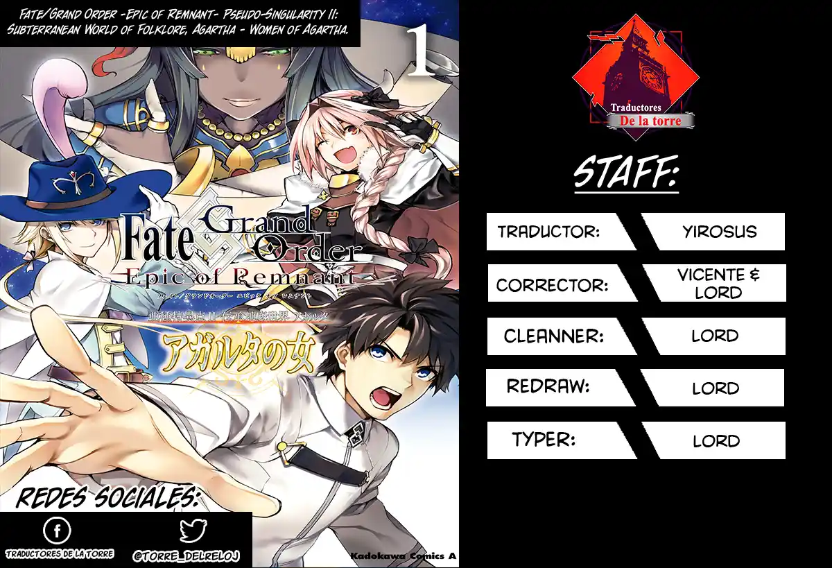 Fate/Grand Order -Epic Of Remnant- Pseudo-Singularity II: Subterranean World Of Folklore, Agartha - Women Of Agartha - Capítulo 1 - Página 1 - LectorTMOo