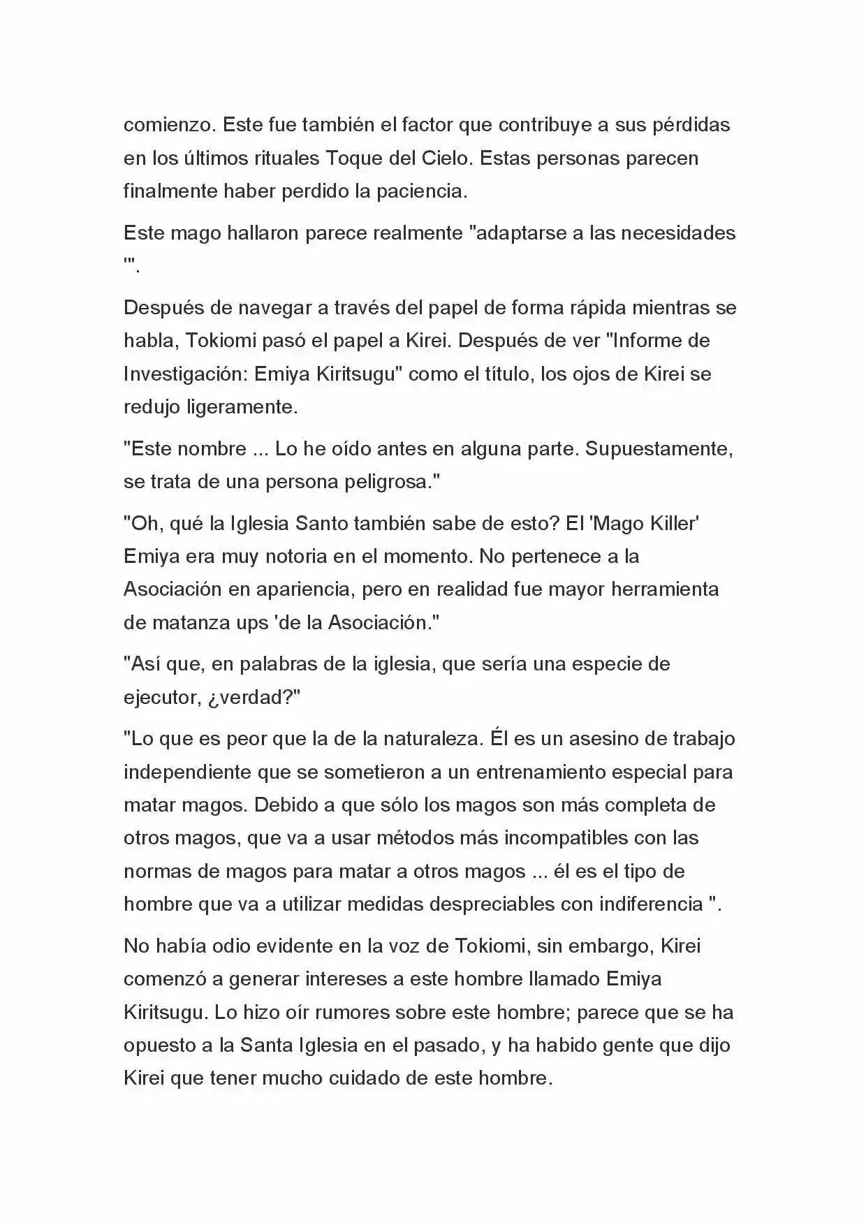 Fate Zero Novela capítulo 6 página 8