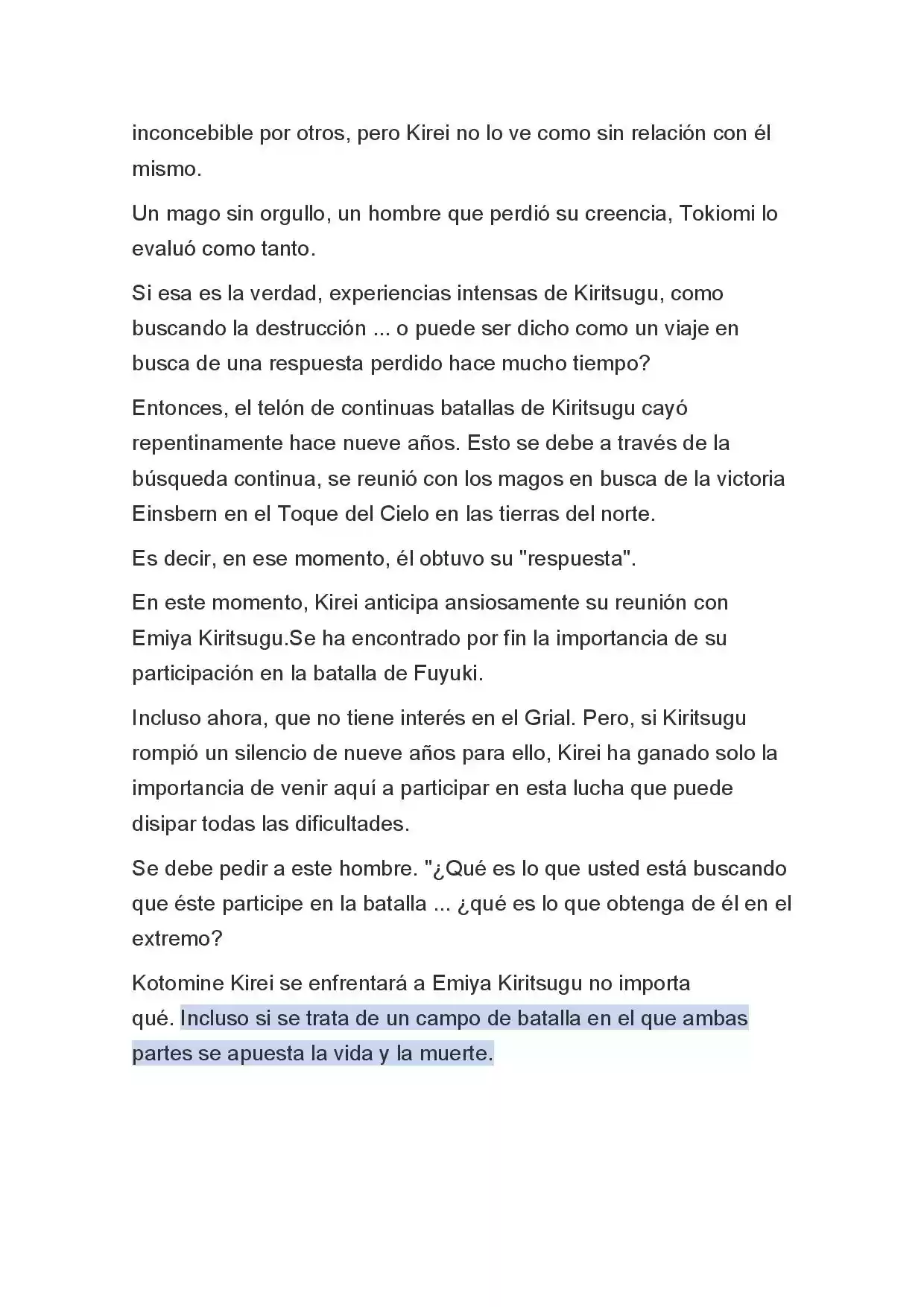 Fate Zero Novela capítulo 6 página 18