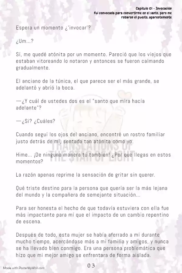 Fui Convocada Para Convertirme En El Santo, Pero Me Robaron El Puesto, Aparentemente (Novela) - Capítulo 1 - Página 5 - LectorTMOo
