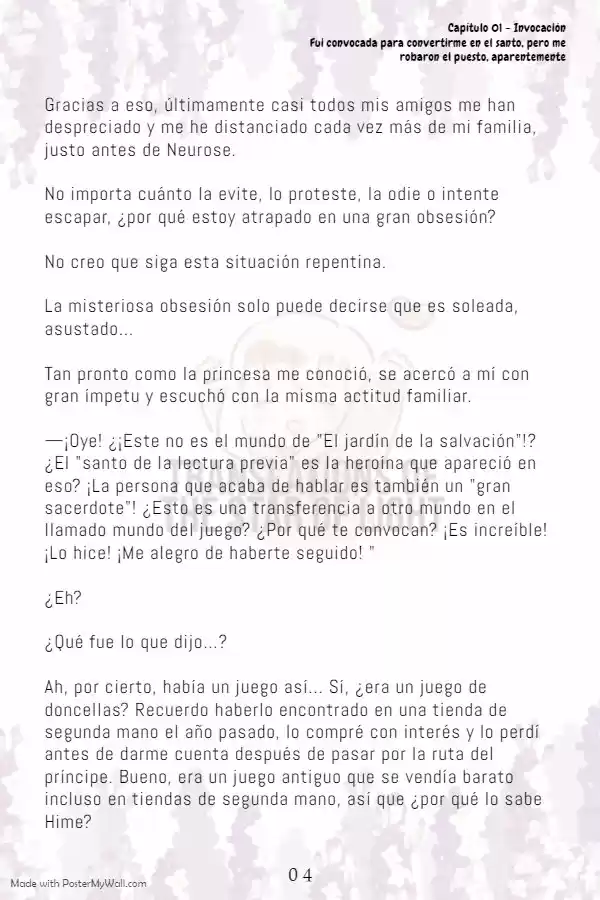 Fui Convocada Para Convertirme En El Santo, Pero Me Robaron El Puesto, Aparentemente (Novela) - Capítulo 1 - Página 6 - LectorTMOo