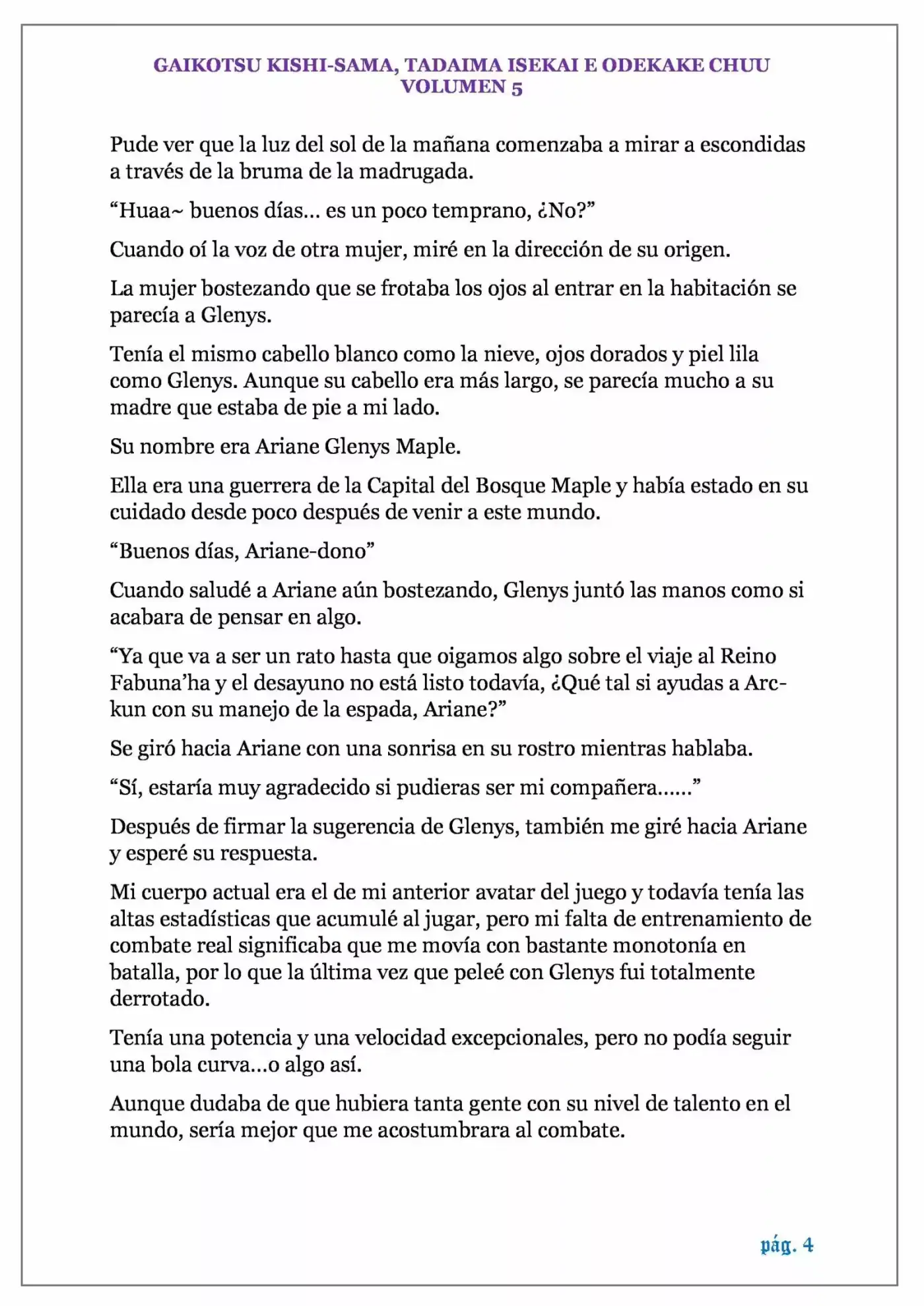 GAIKOTSU KISHI-SAMA (Novela) - Capítulo 102 - Página 4 - LectorTMOo