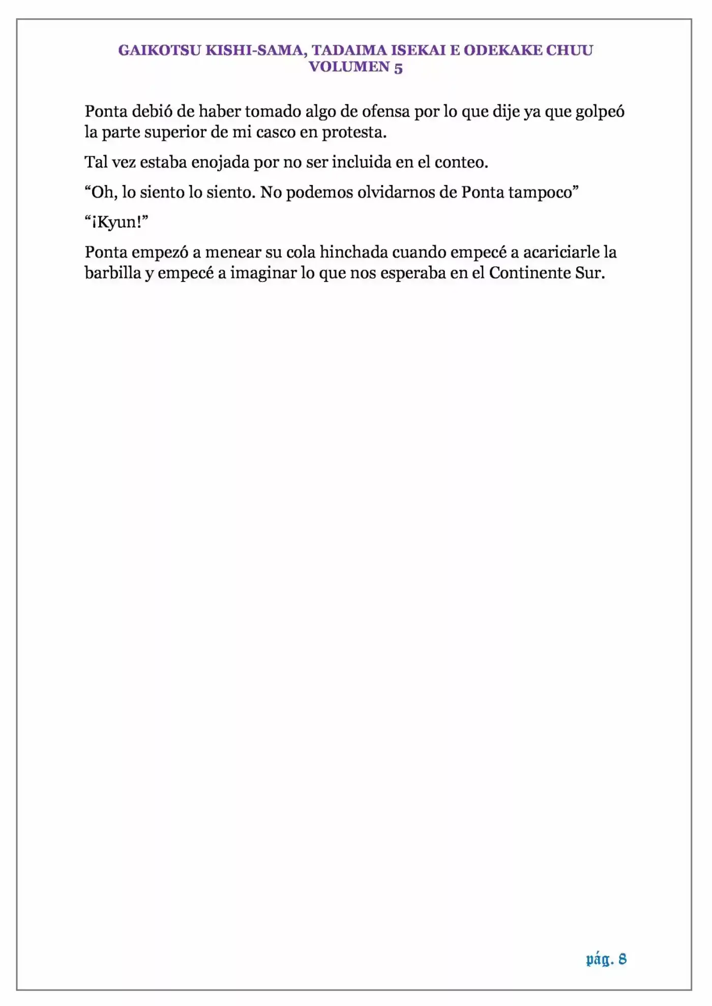 GAIKOTSU KISHI-SAMA (Novela) - Capítulo 103 - Página 8 - LectorTMOo
