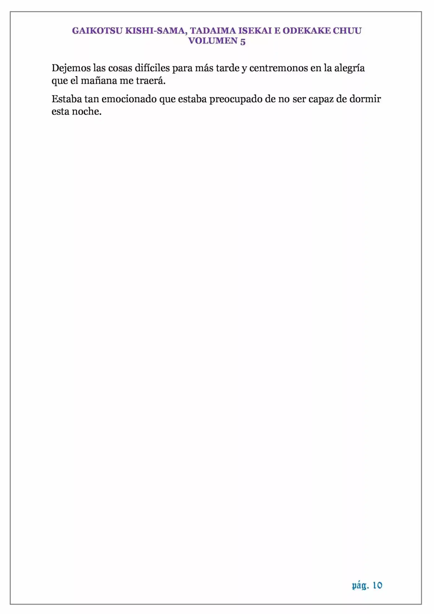 GAIKOTSU KISHI-SAMA (Novela) - Capítulo 105 - Página 10 - LectorTMOo