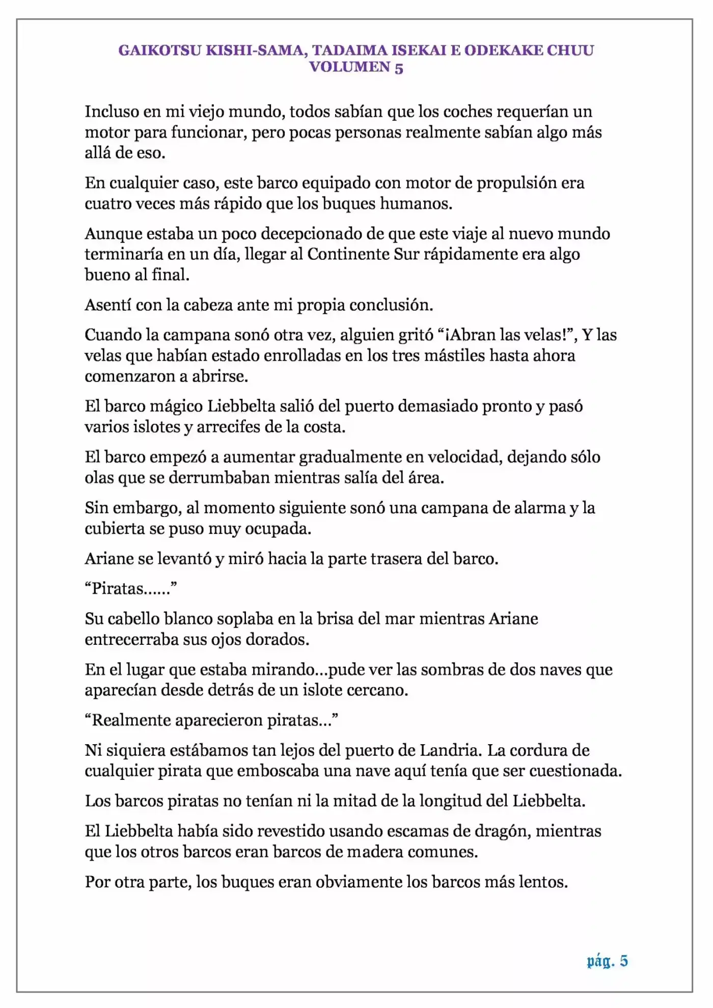 GAIKOTSU KISHI-SAMA (Novela) - Capítulo 106 - Página 5 - LectorTMOo