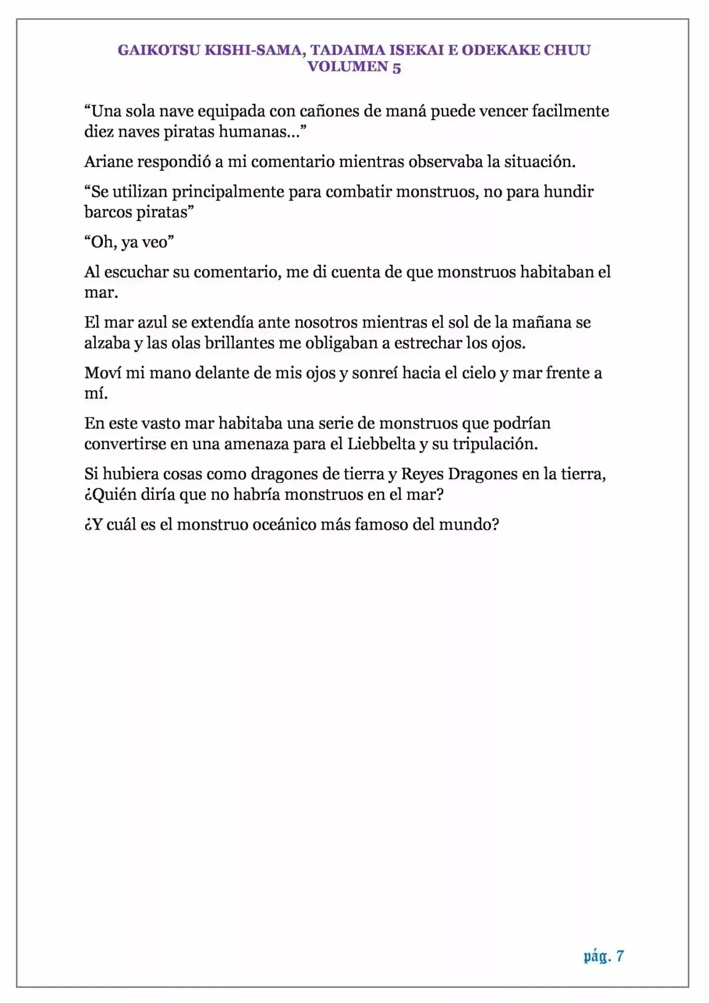 GAIKOTSU KISHI-SAMA (Novela) - Capítulo 106 - Página 7 - LectorTMOo