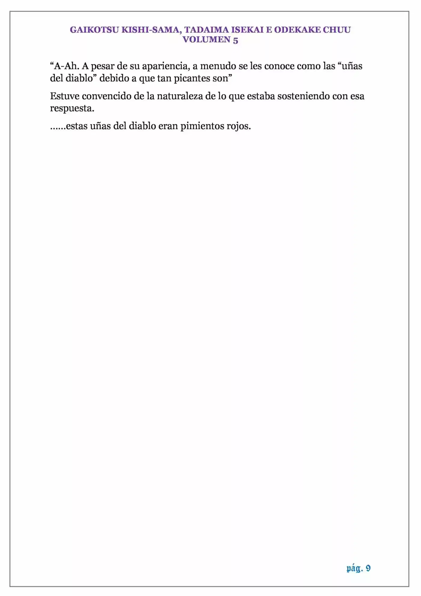 GAIKOTSU KISHI-SAMA (Novela) - Capítulo 108 - Página 9 - LectorTMOo
