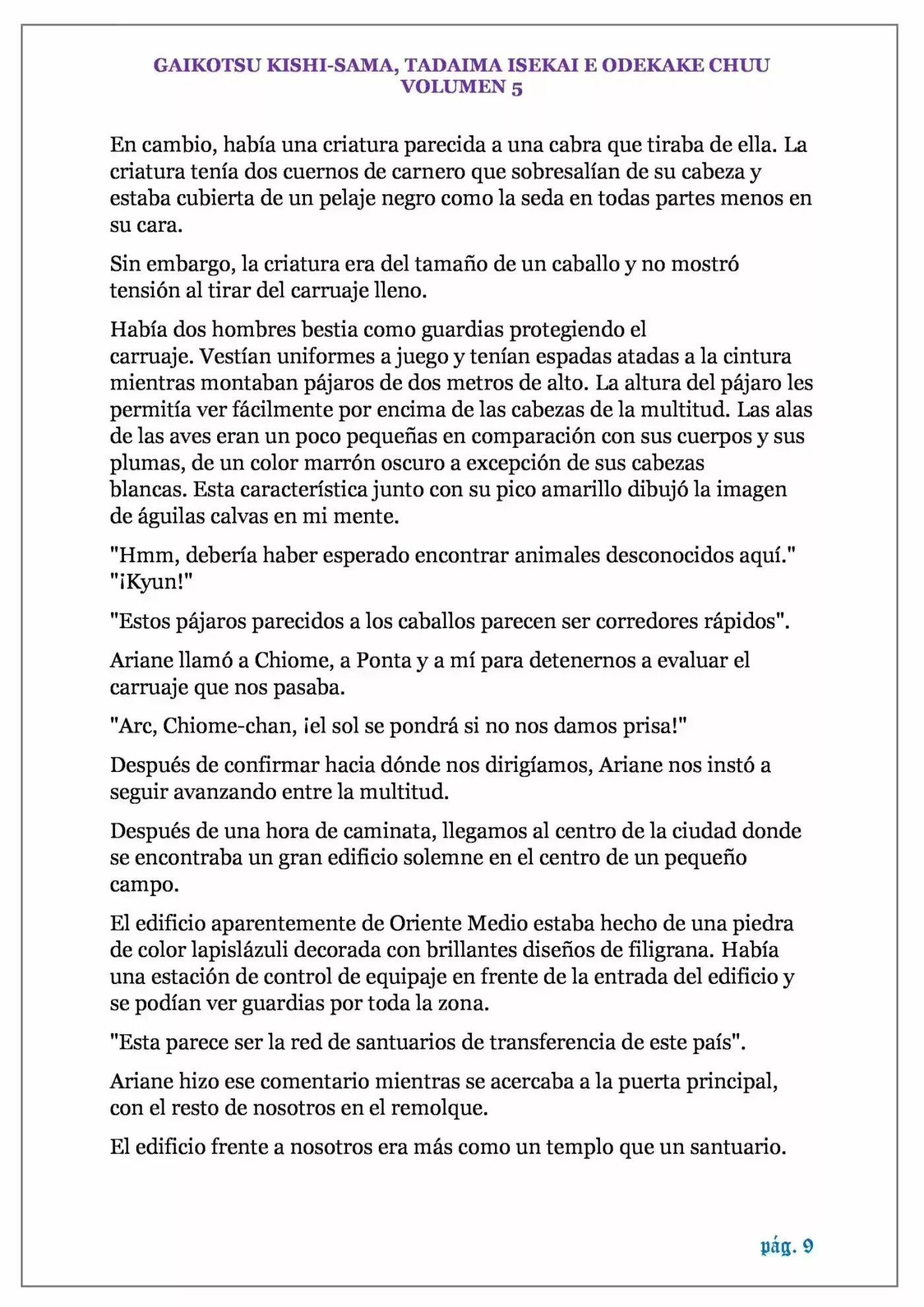 GAIKOTSU KISHI-SAMA (Novela) - Capítulo 109 - Página 9 - LectorTMOo