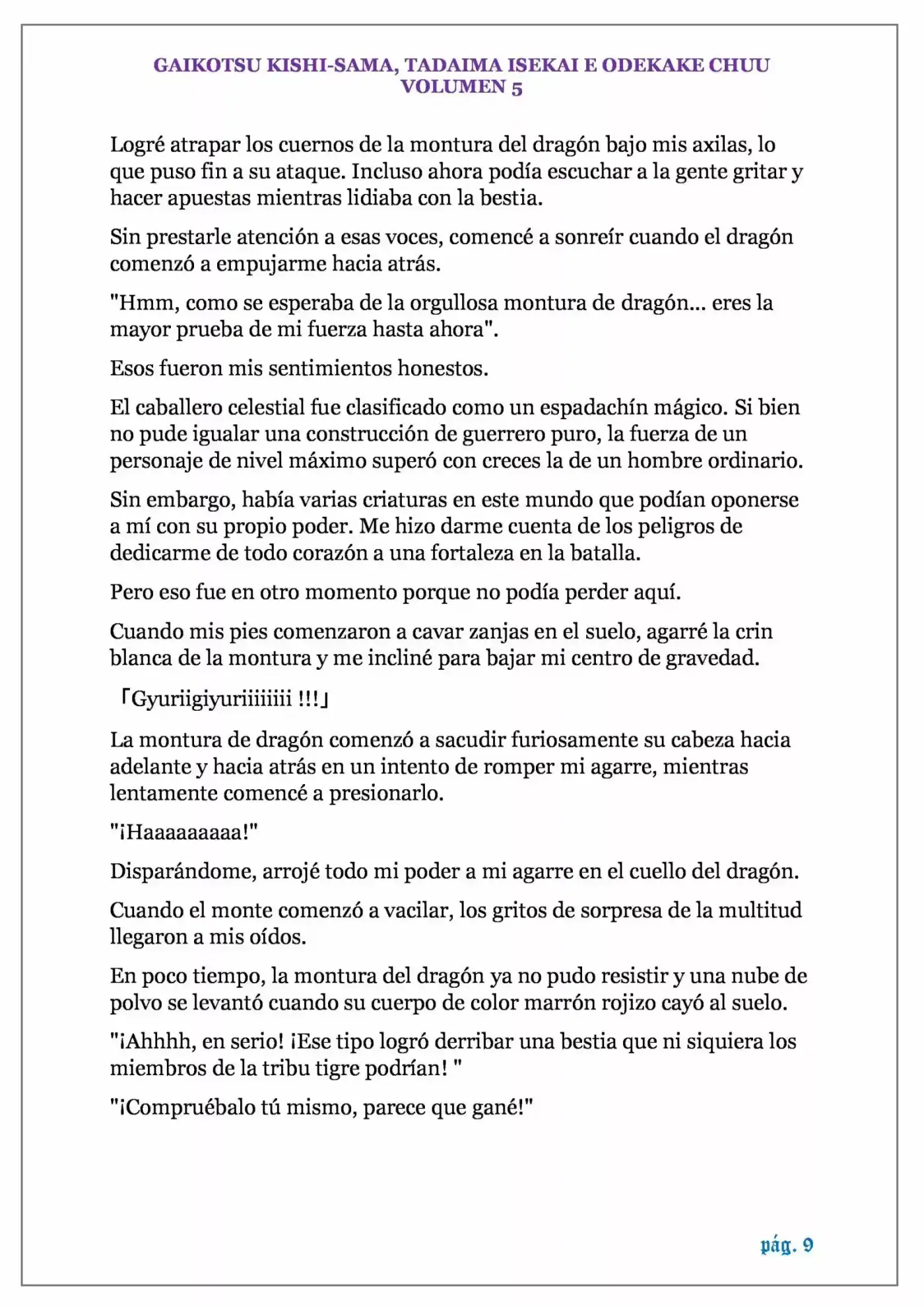 GAIKOTSU KISHI-SAMA (Novela) - Capítulo 111 - Página 9 - LectorTMOo