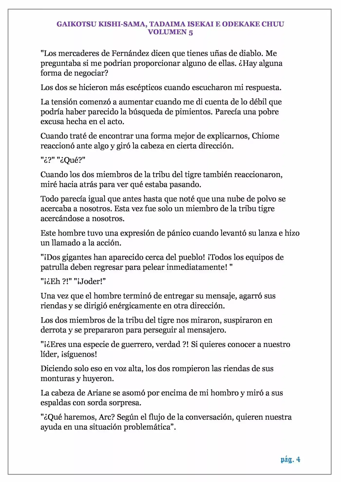 GAIKOTSU KISHI-SAMA (Novela) - Capítulo 113 - Página 4 - LectorTMOo
