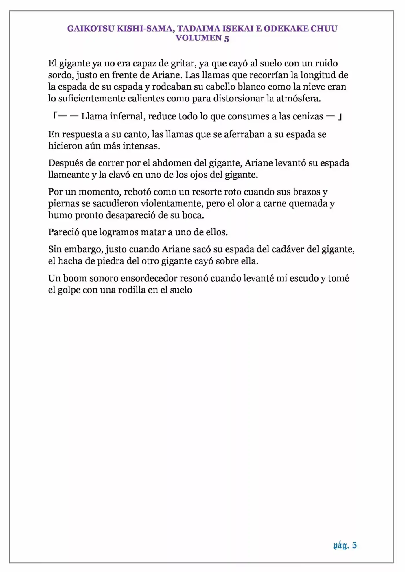 GAIKOTSU KISHI-SAMA (Novela) - Capítulo 114 - Página 5 - LectorTMOo