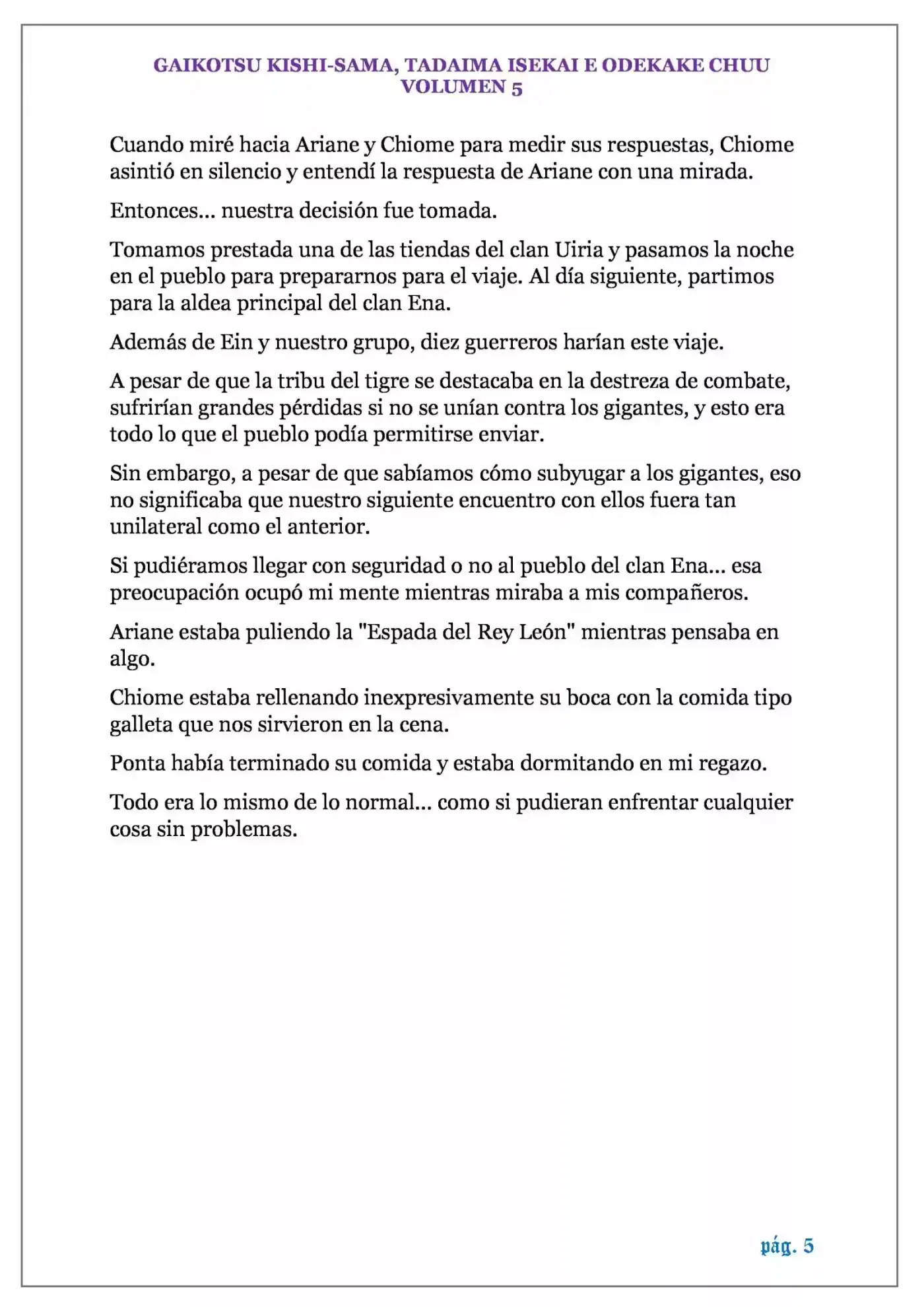GAIKOTSU KISHI-SAMA (Novela) - Capítulo 115 - Página 5 - LectorTMOo