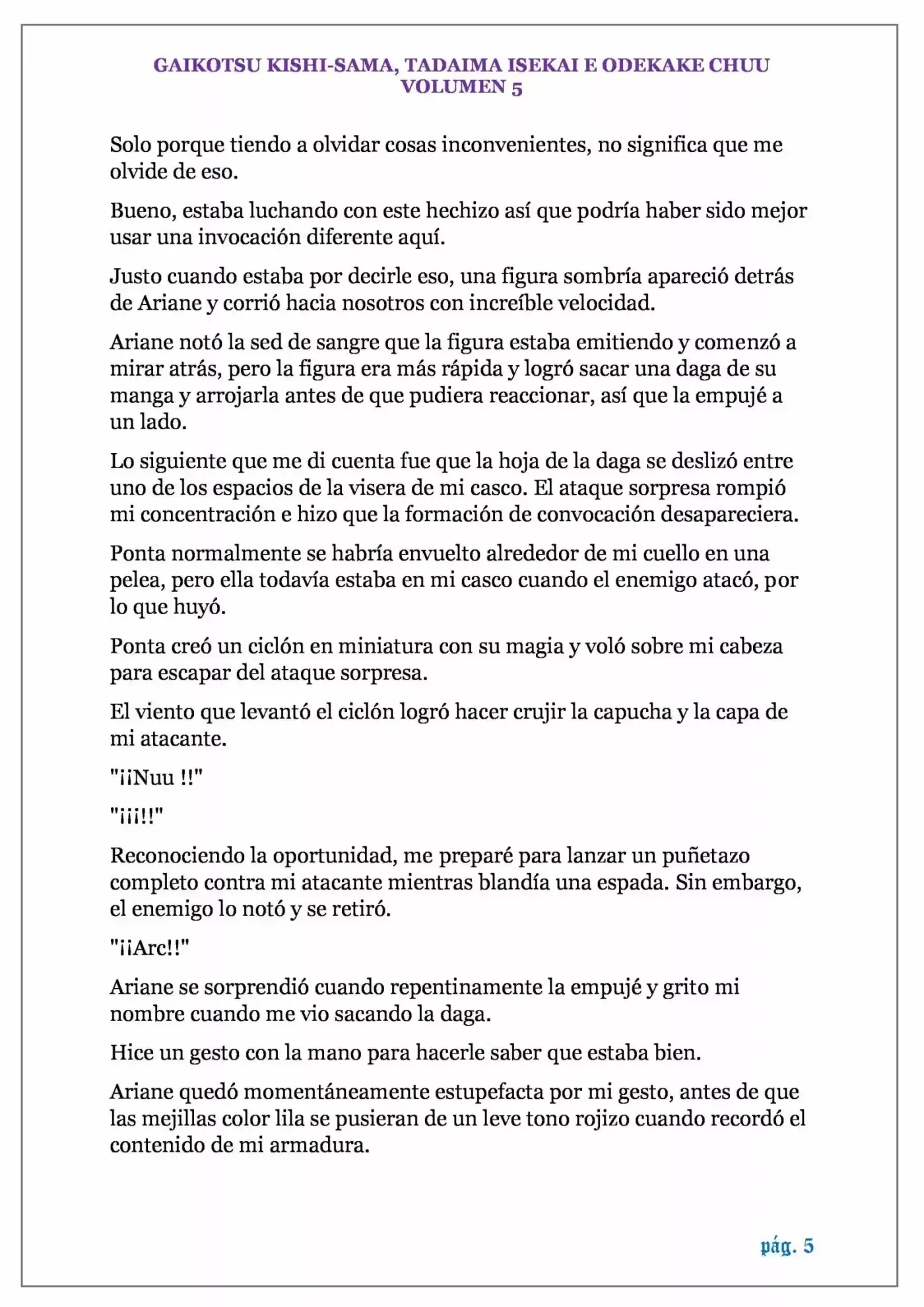 GAIKOTSU KISHI-SAMA (Novela) - Capítulo 117 - Página 5 - LectorTMOo