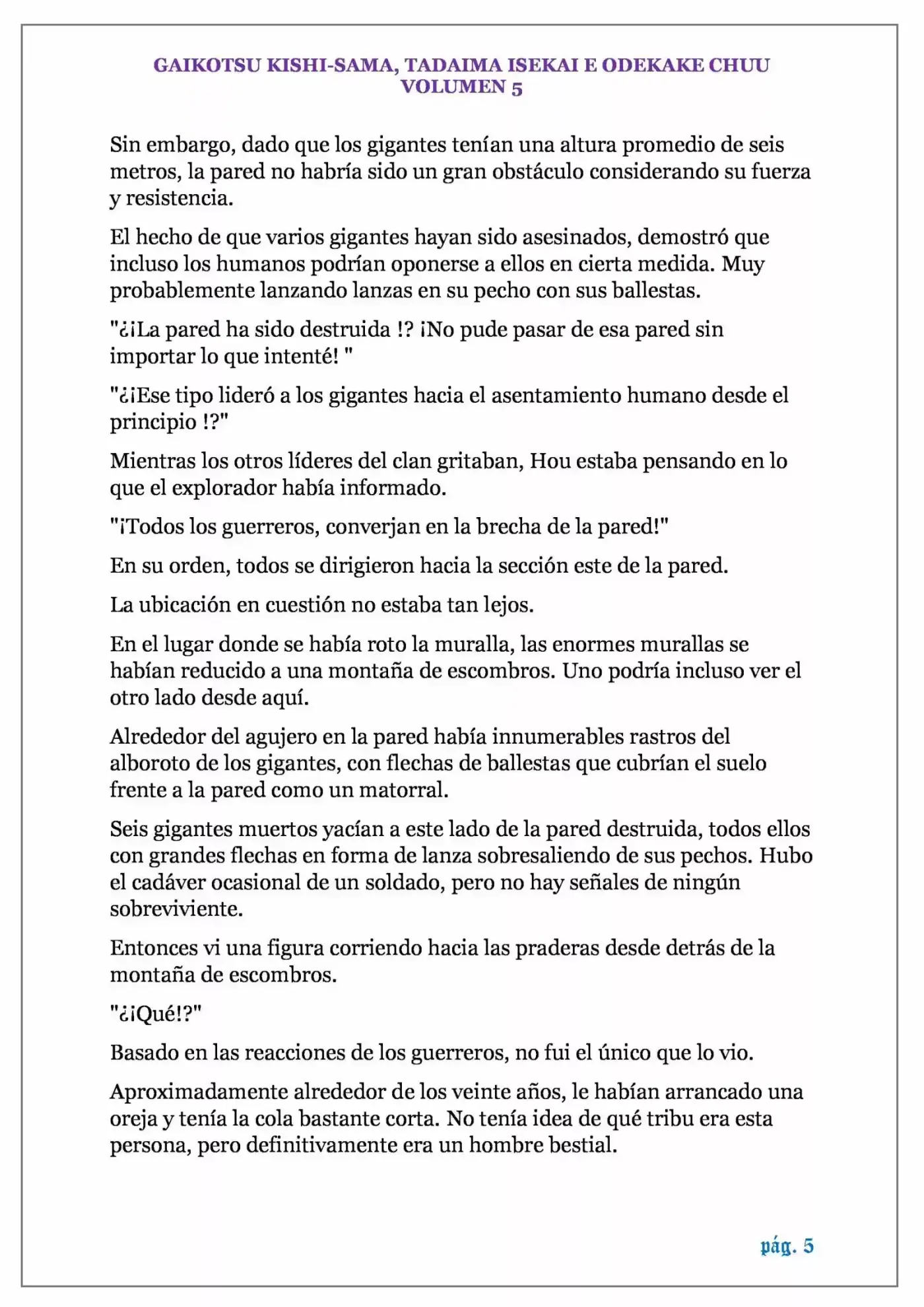 GAIKOTSU KISHI-SAMA (Novela) - Capítulo 119 - Página 5 - LectorTMOo
