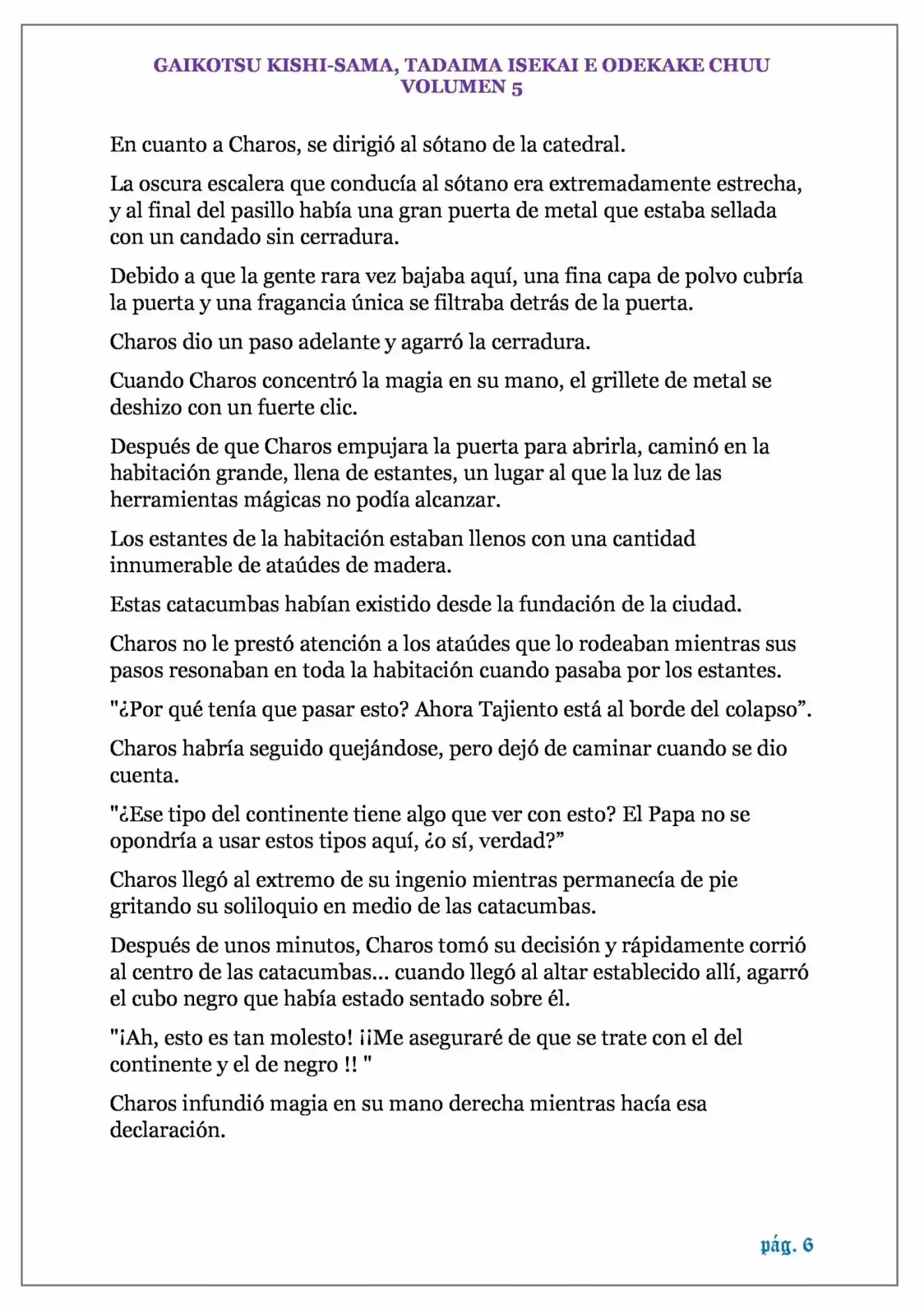 GAIKOTSU KISHI-SAMA (Novela) - Capítulo 120.10 - Página 6 - LectorTMOo
