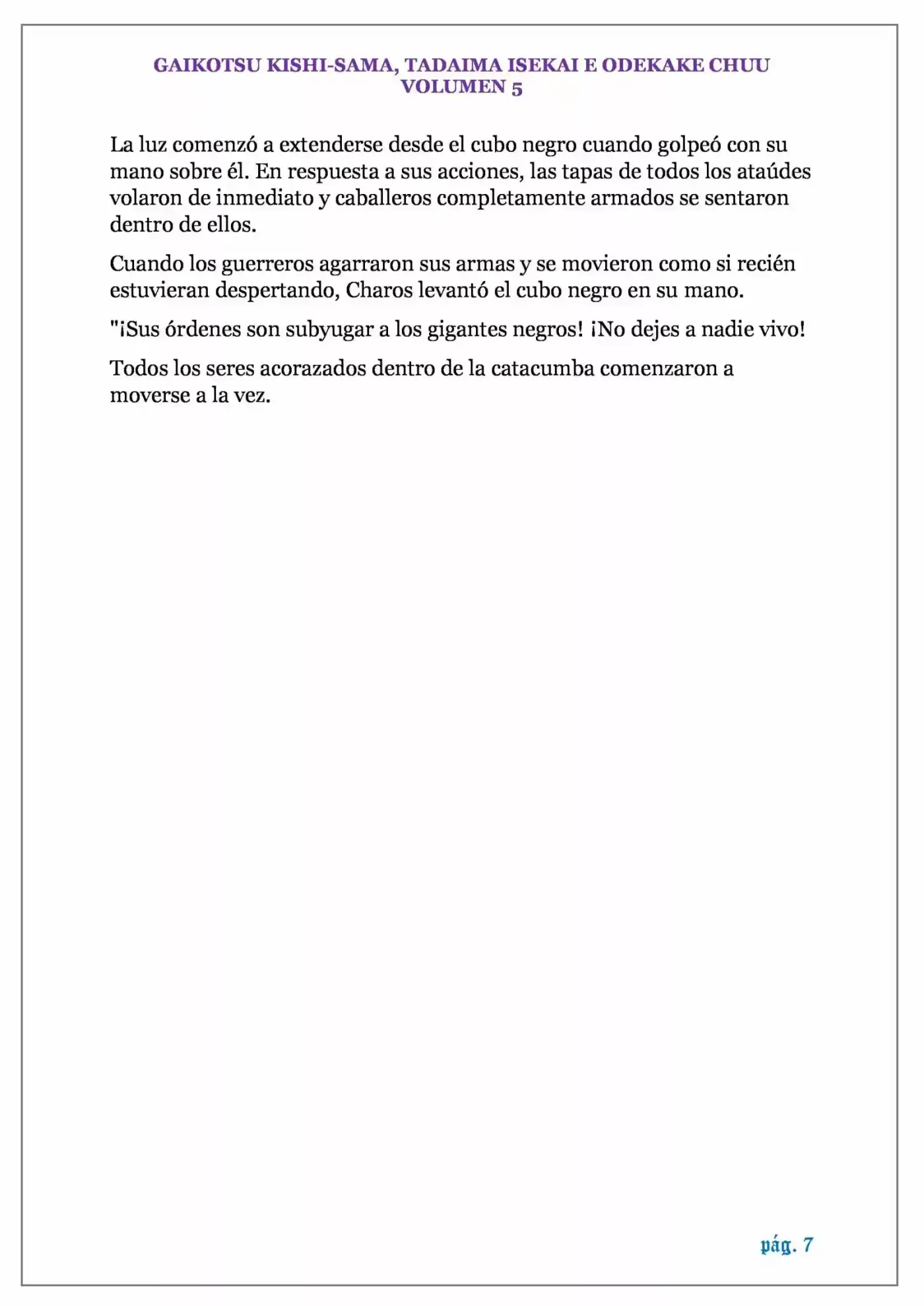 GAIKOTSU KISHI-SAMA (Novela) - Capítulo 120.10 - Página 7 - LectorTMOo