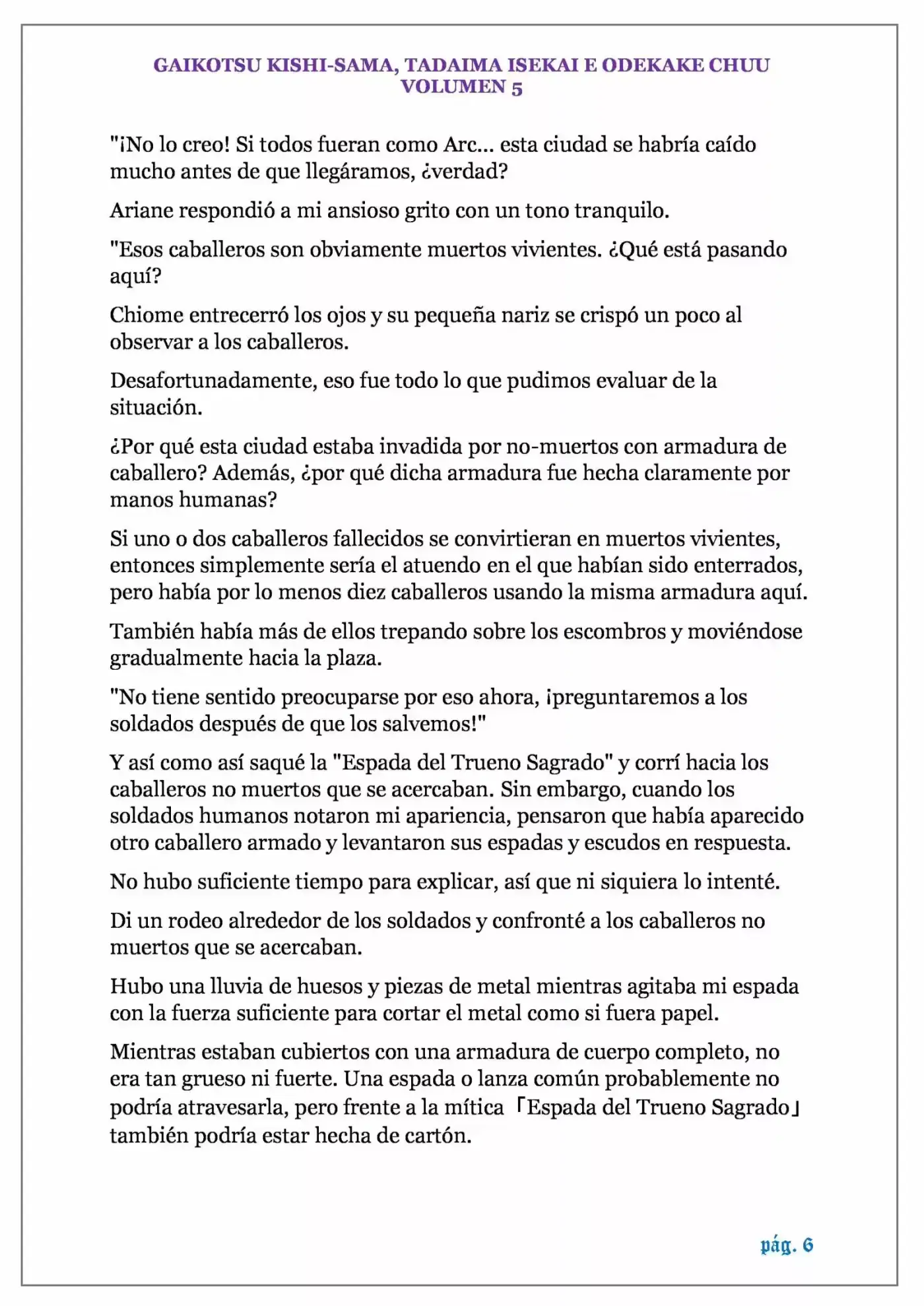 GAIKOTSU KISHI-SAMA (Novela) - Capítulo 121 - Página 6 - LectorTMOo