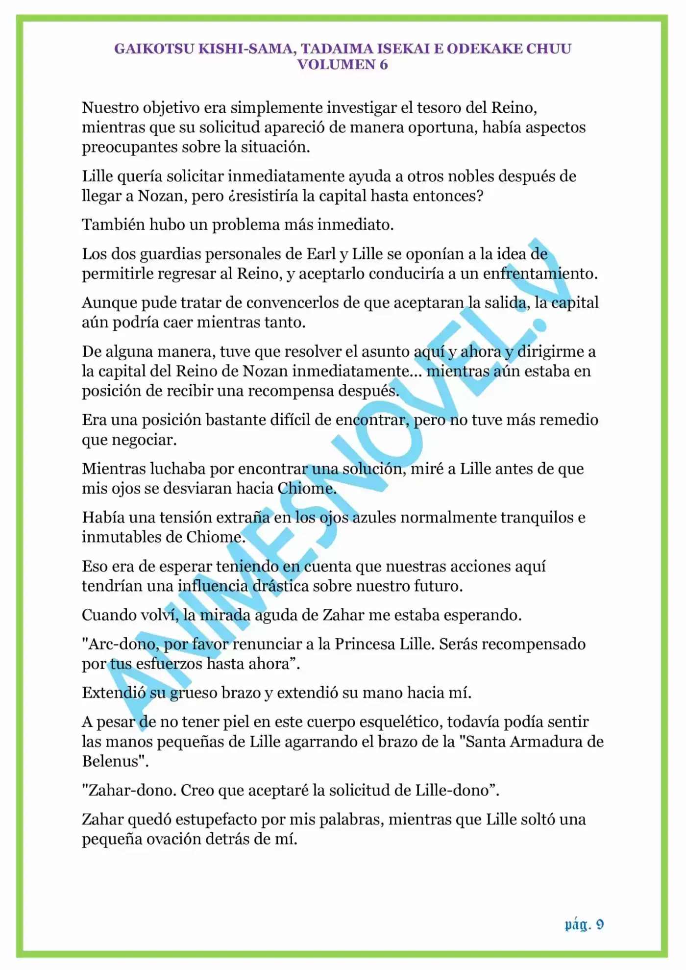 GAIKOTSU KISHI-SAMA (Novela) - Capítulo 140 - Página 9 - LectorTMOo