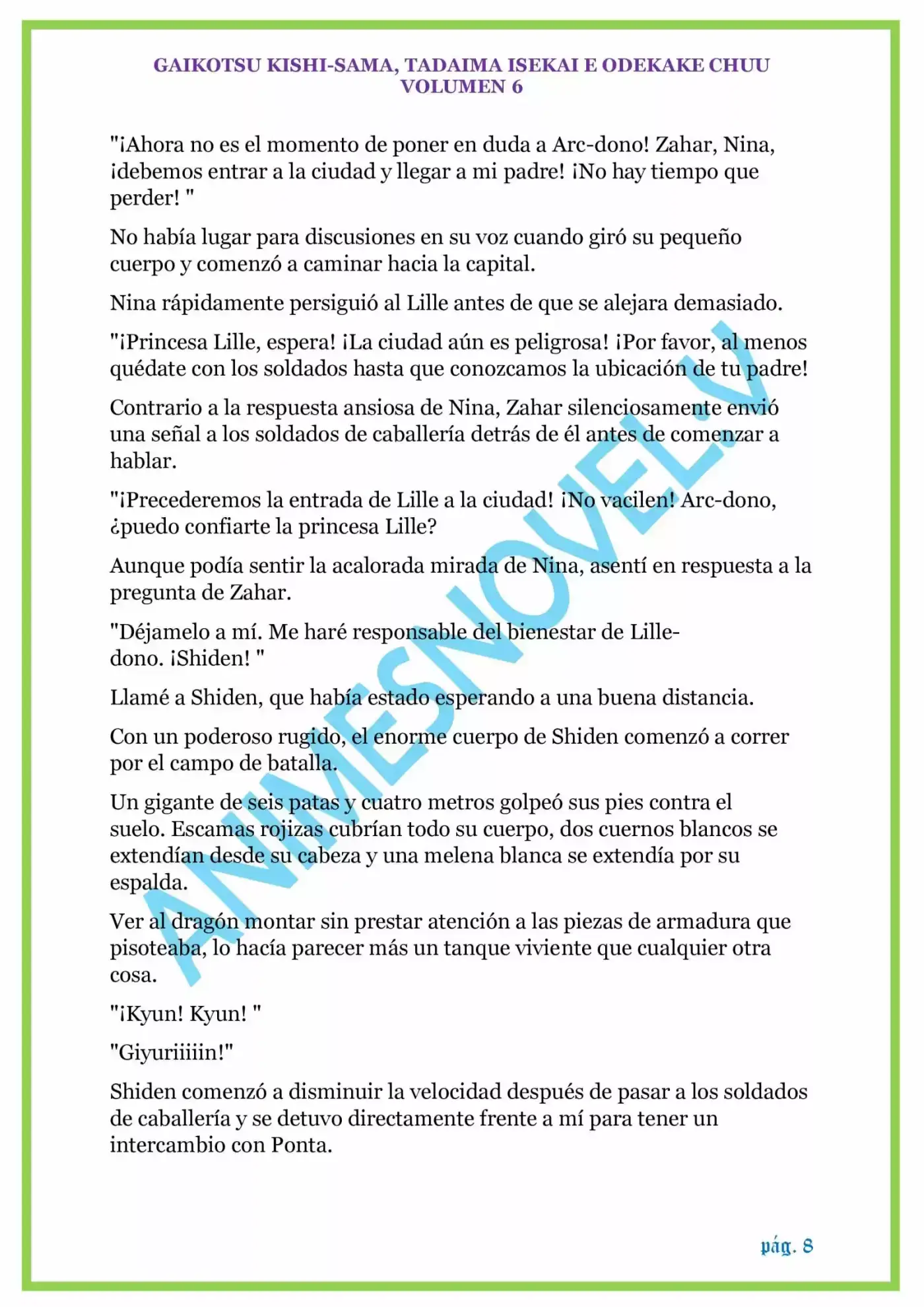 GAIKOTSU KISHI-SAMA (Novela) - Capítulo 152.10 - Página 8 - LectorTMOo