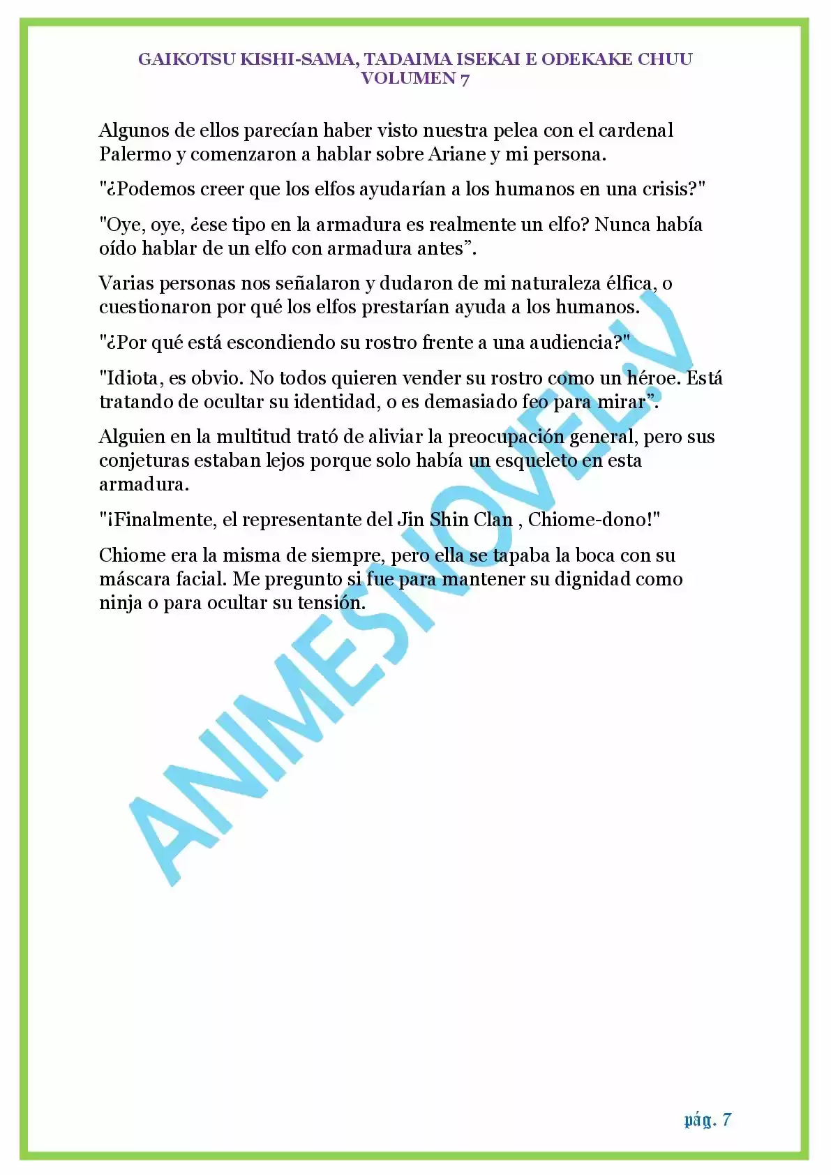 GAIKOTSU KISHI-SAMA (Novela) - Capítulo 161 - Página 7 - LectorTMOo