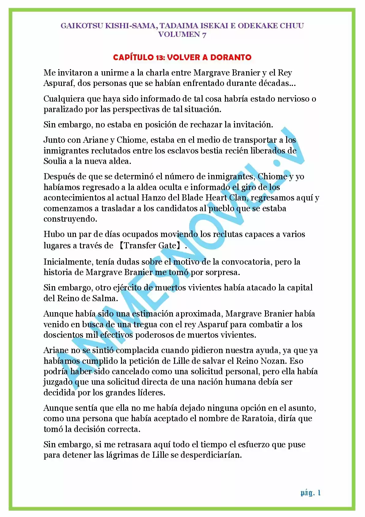GAIKOTSU KISHI-SAMA (Novela) - Capítulo 164 - Página 1 - LectorTMOo