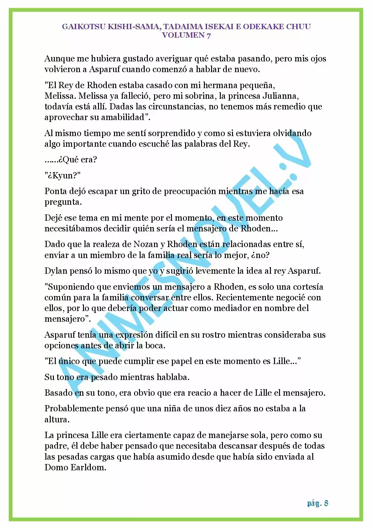 GAIKOTSU KISHI-SAMA (Novela) - Capítulo 167 - Página 8 - LectorTMOo