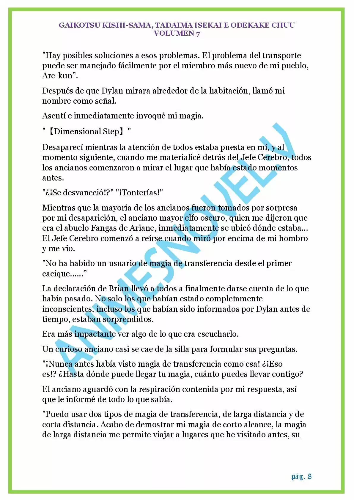 GAIKOTSU KISHI-SAMA (Novela) - Capítulo 172 - Página 8 - LectorTMOo