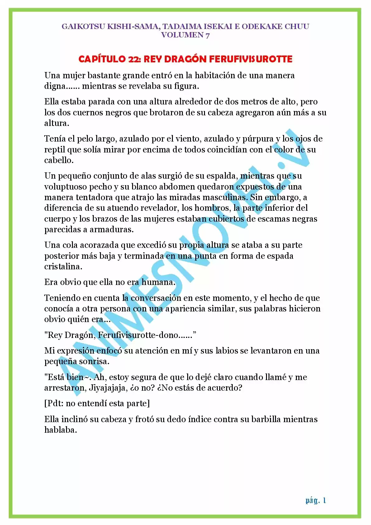 GAIKOTSU KISHI-SAMA (Novela) - Capítulo 173 - Página 1 - LectorTMOo