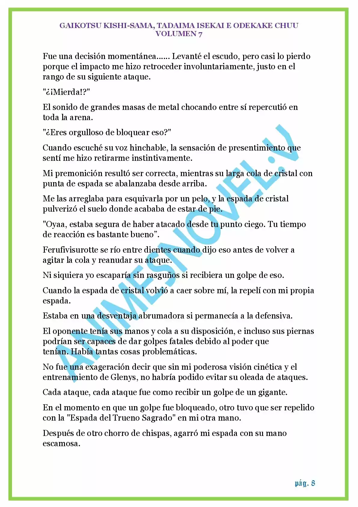 GAIKOTSU KISHI-SAMA (Novela) - Capítulo 173 - Página 8 - LectorTMOo