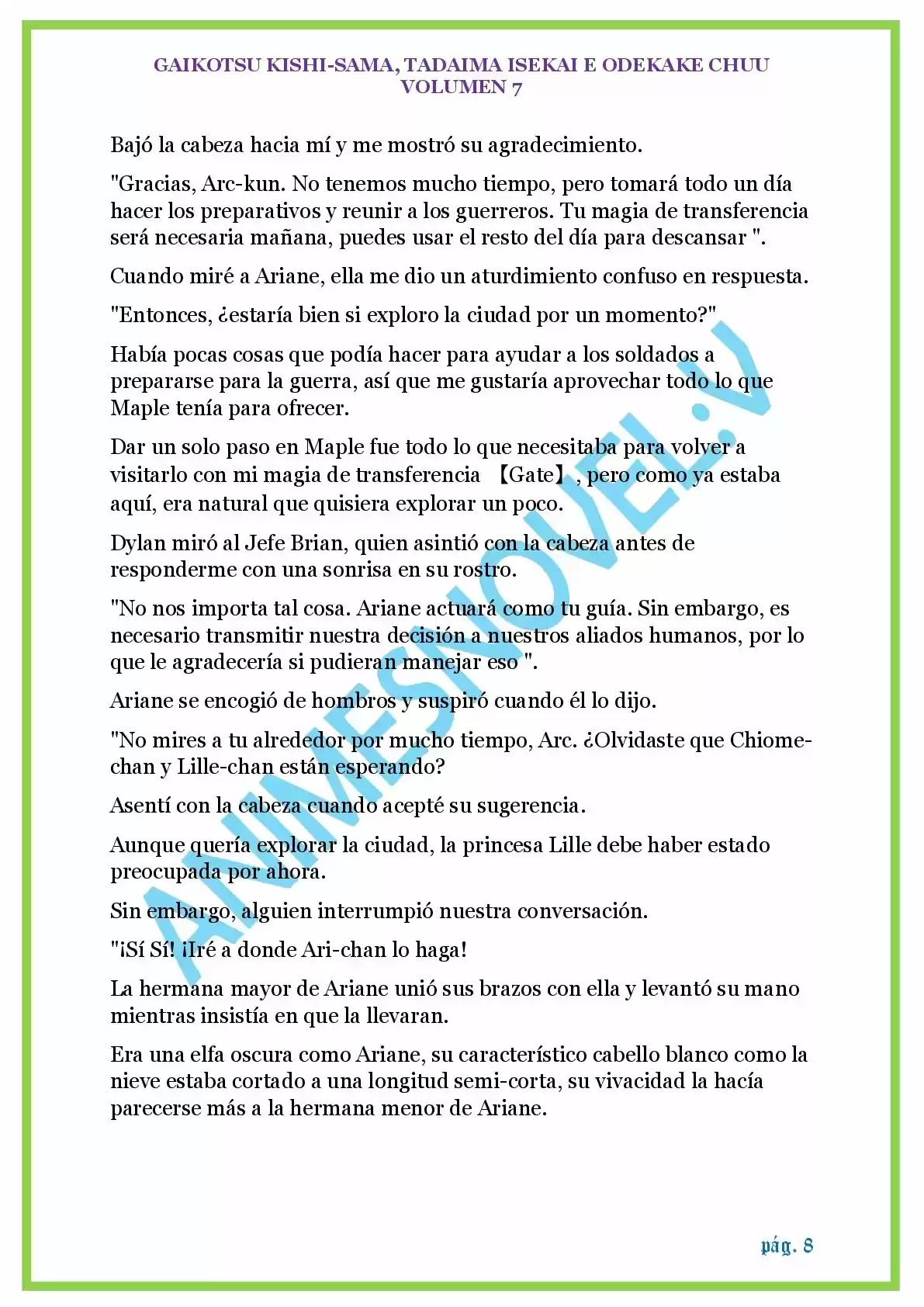 GAIKOTSU KISHI-SAMA (Novela) - Capítulo 176 - Página 8 - LectorTMOo